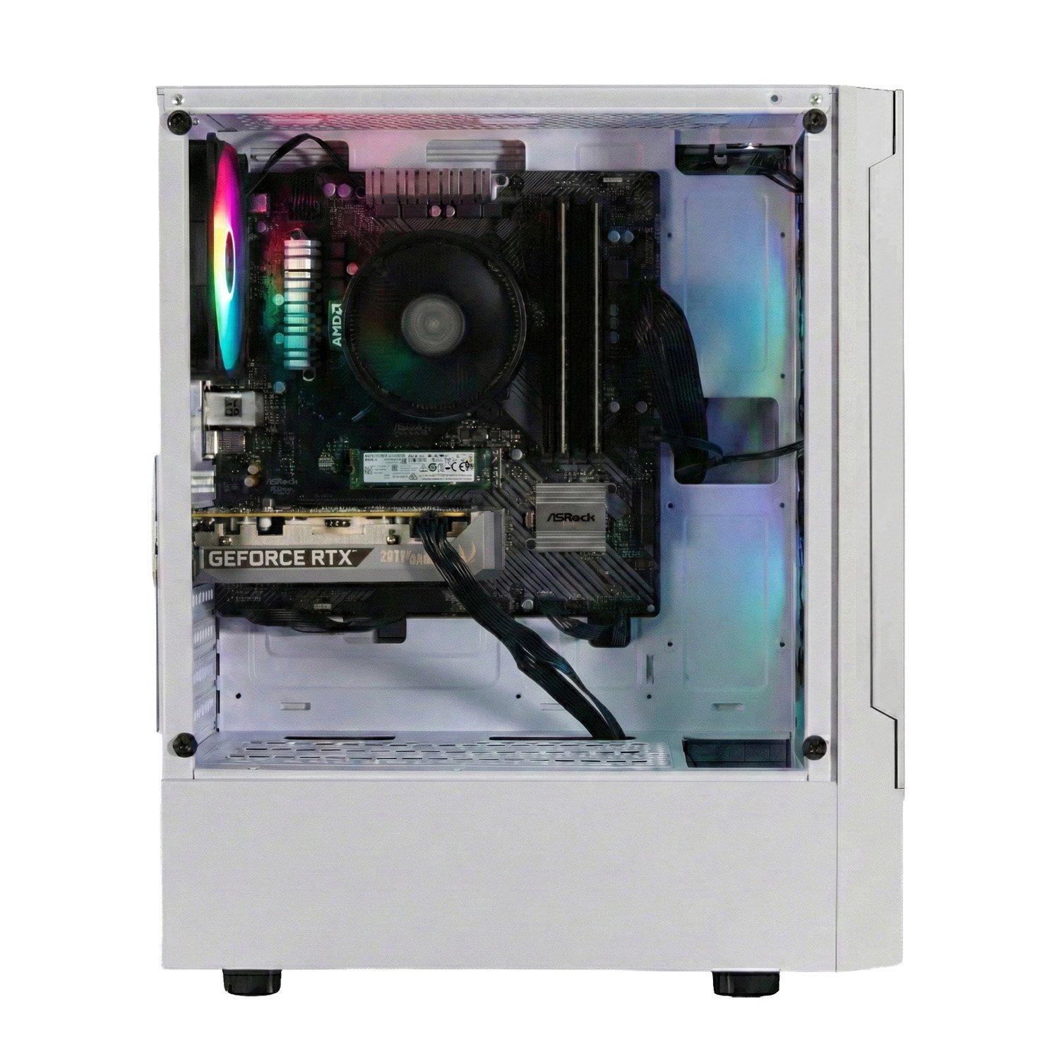 Weiß - Entity - Entity Phoenix RTX 5050 Gaming PC - AMD Ryzen 5 5500 16GB 512GB SSD - White - 3