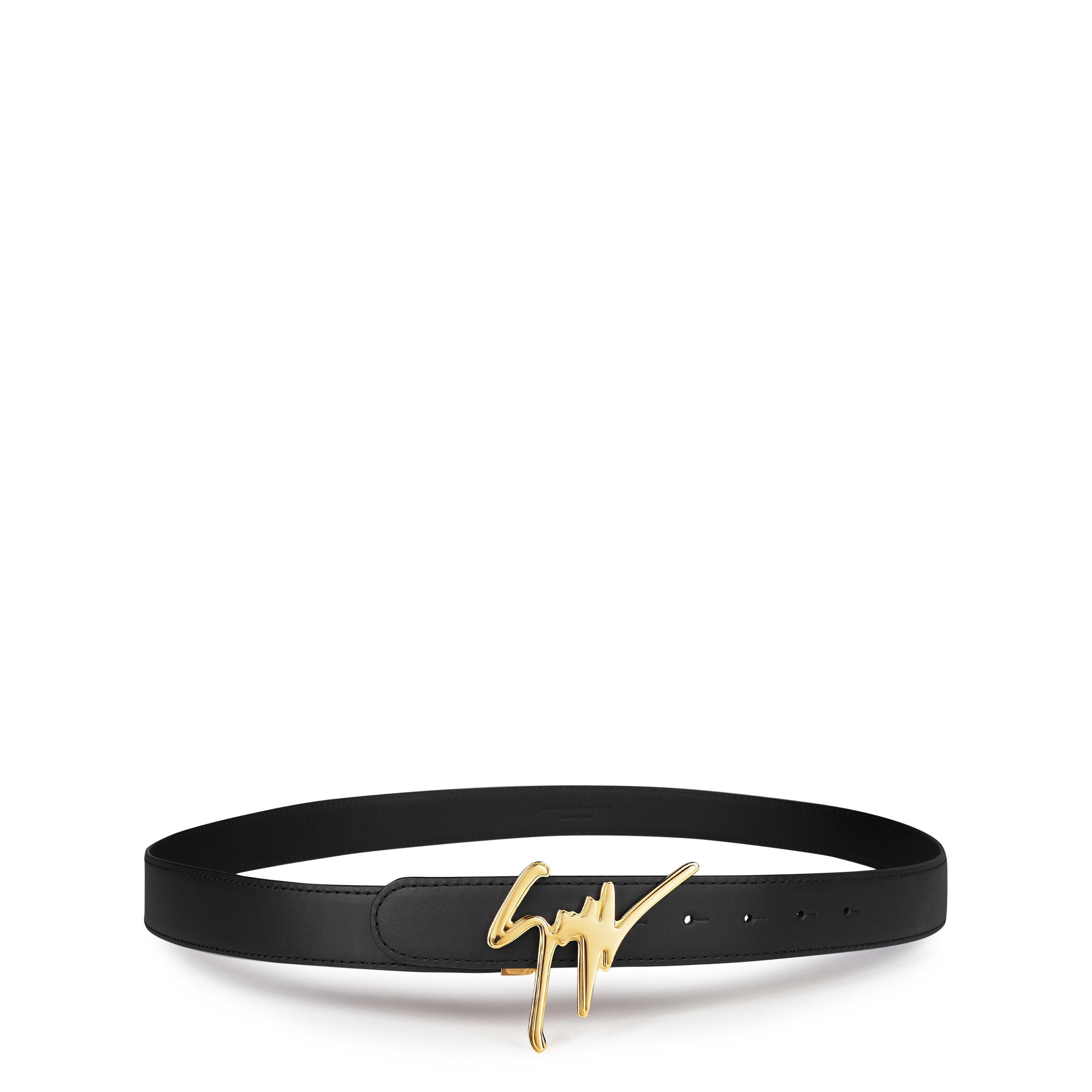Black/Gold - Giuseppe Zanotti - Script Logo Belt - 1