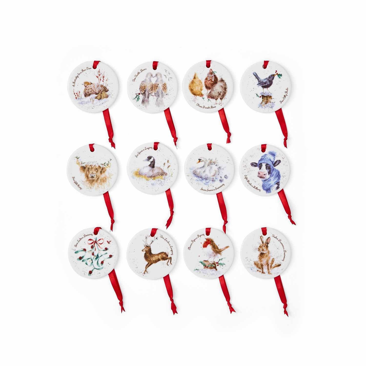 Neutral - Royal Worcester Wrendale - Wrendale Designs 12 Christmas Decorations - 5