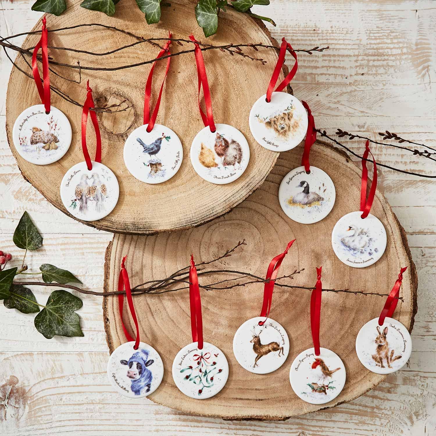 Neutral - Royal Worcester Wrendale - Wrendale Designs 12 Christmas Decorations - 8