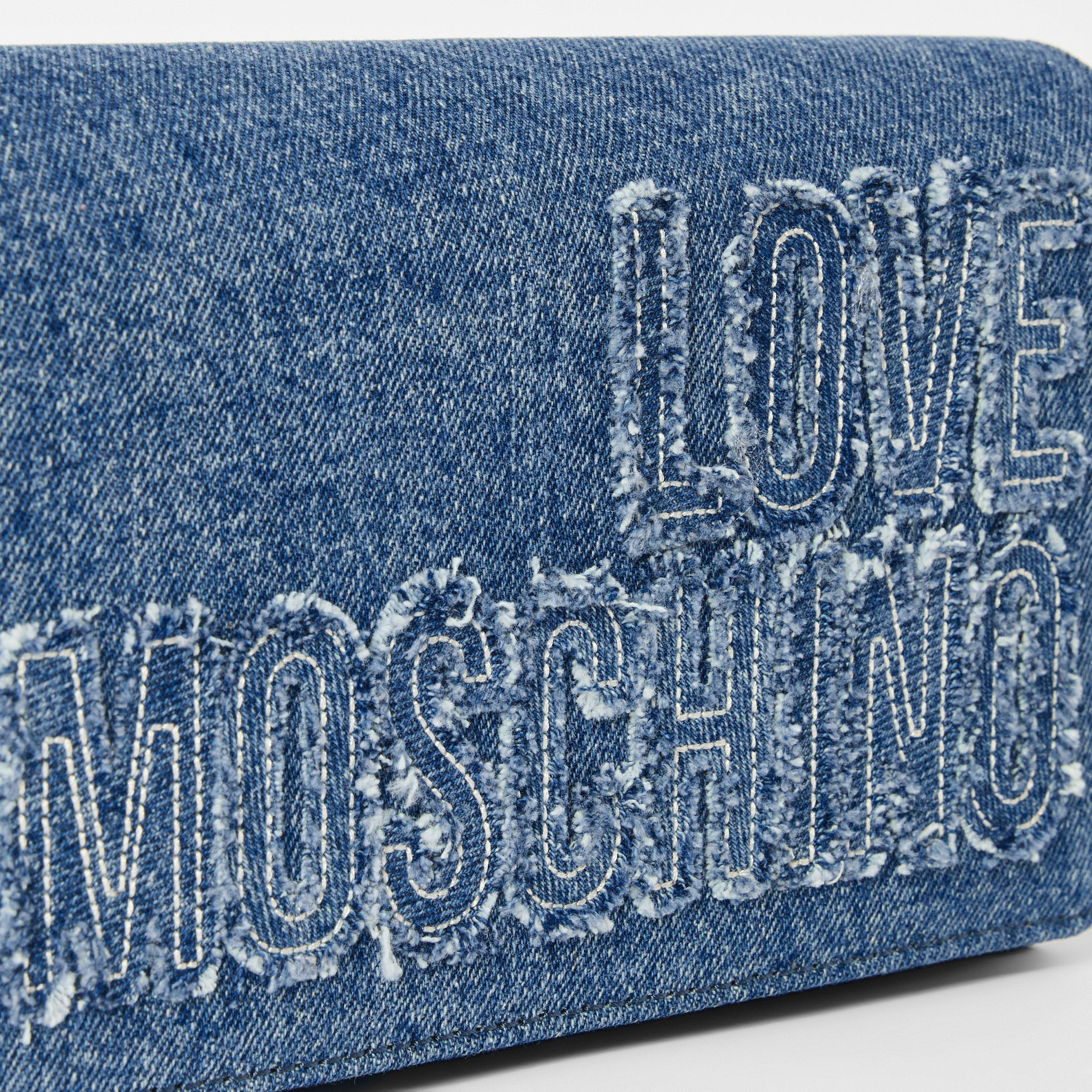 Blue - Love Moschino - Women's Denim Cross Body Bag - 4