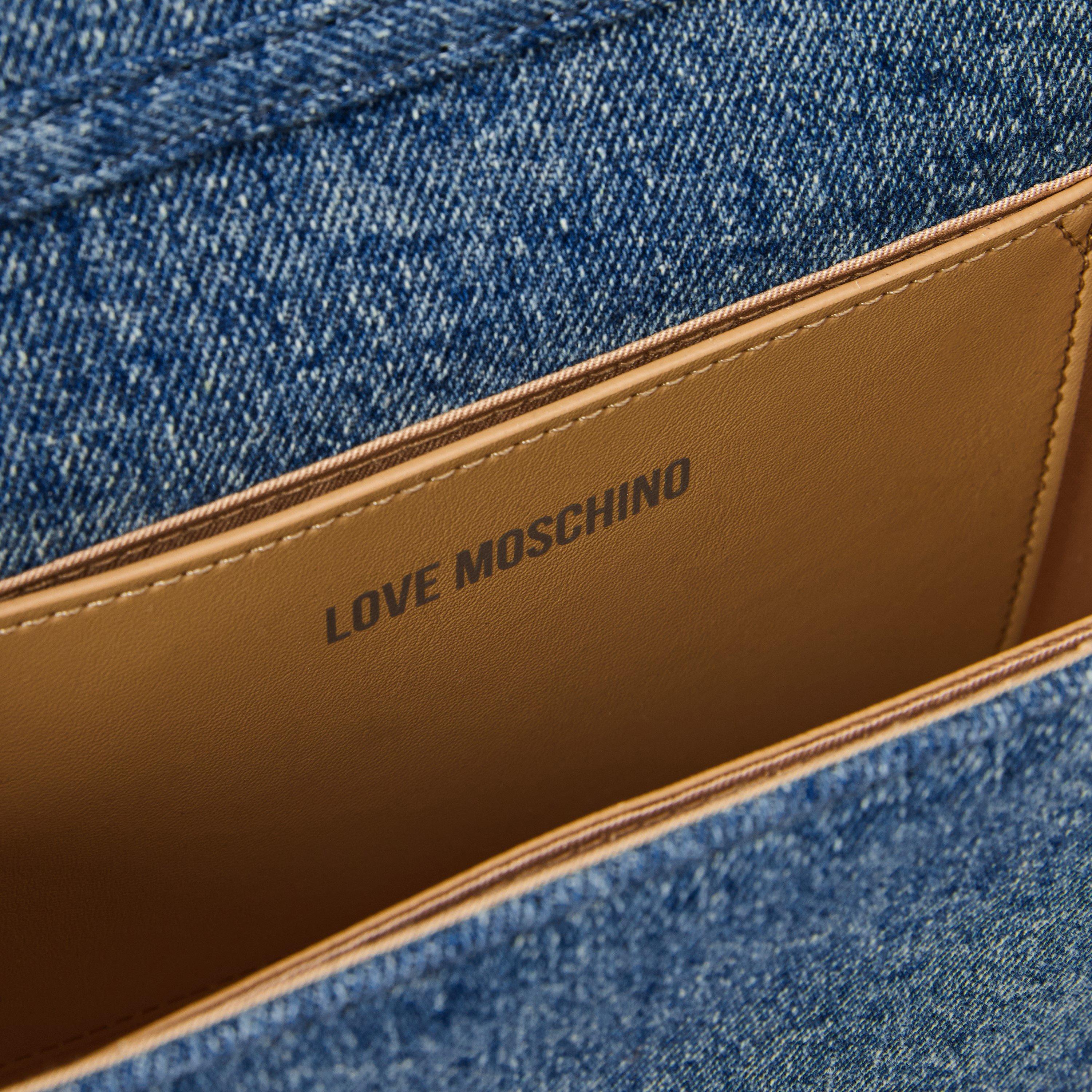 Blue - Love Moschino - Women's Denim Cross Body Bag - 5
