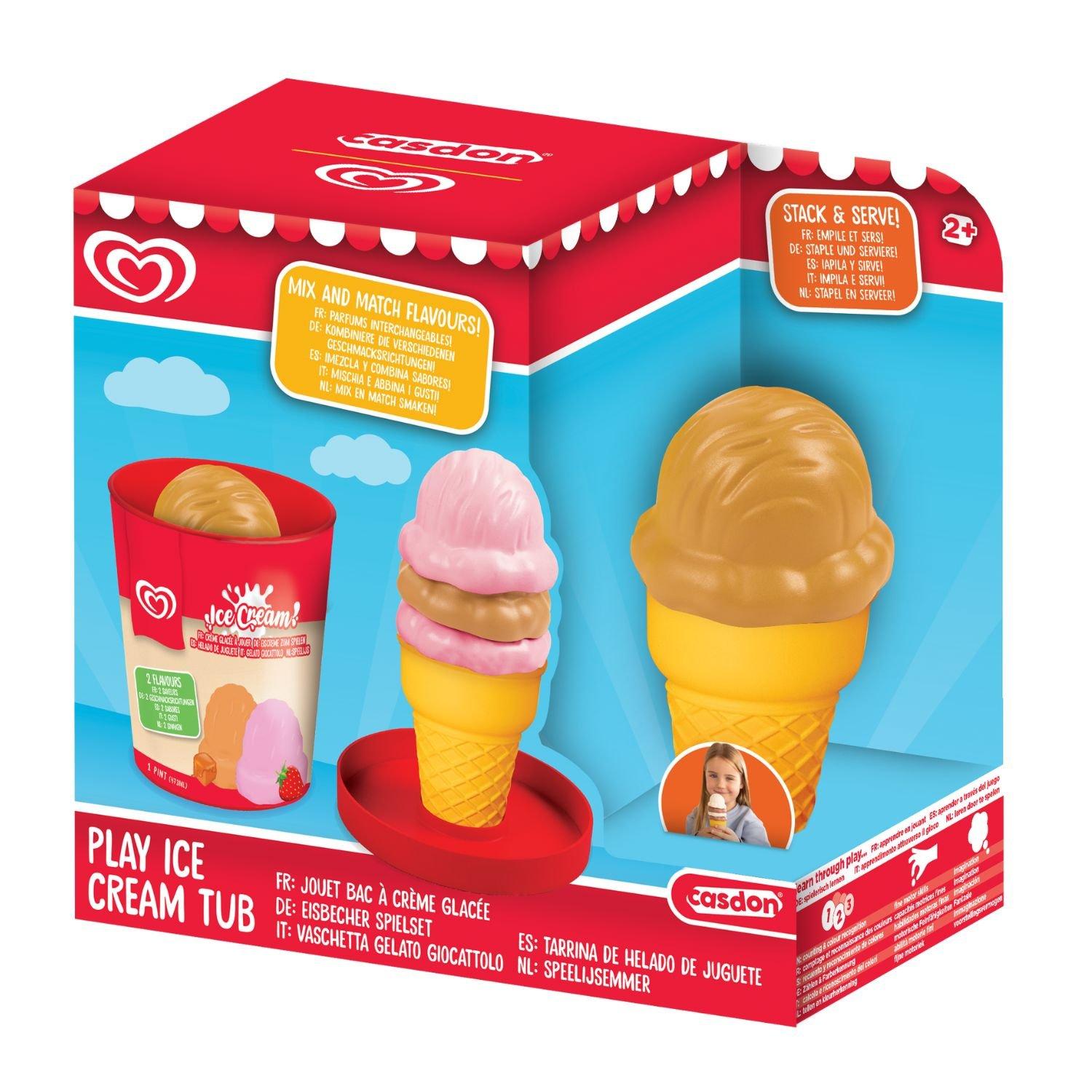 Strawb and Cara - Casdon - Toy Ice Cream Tub – Strawberry & Caramel - 3