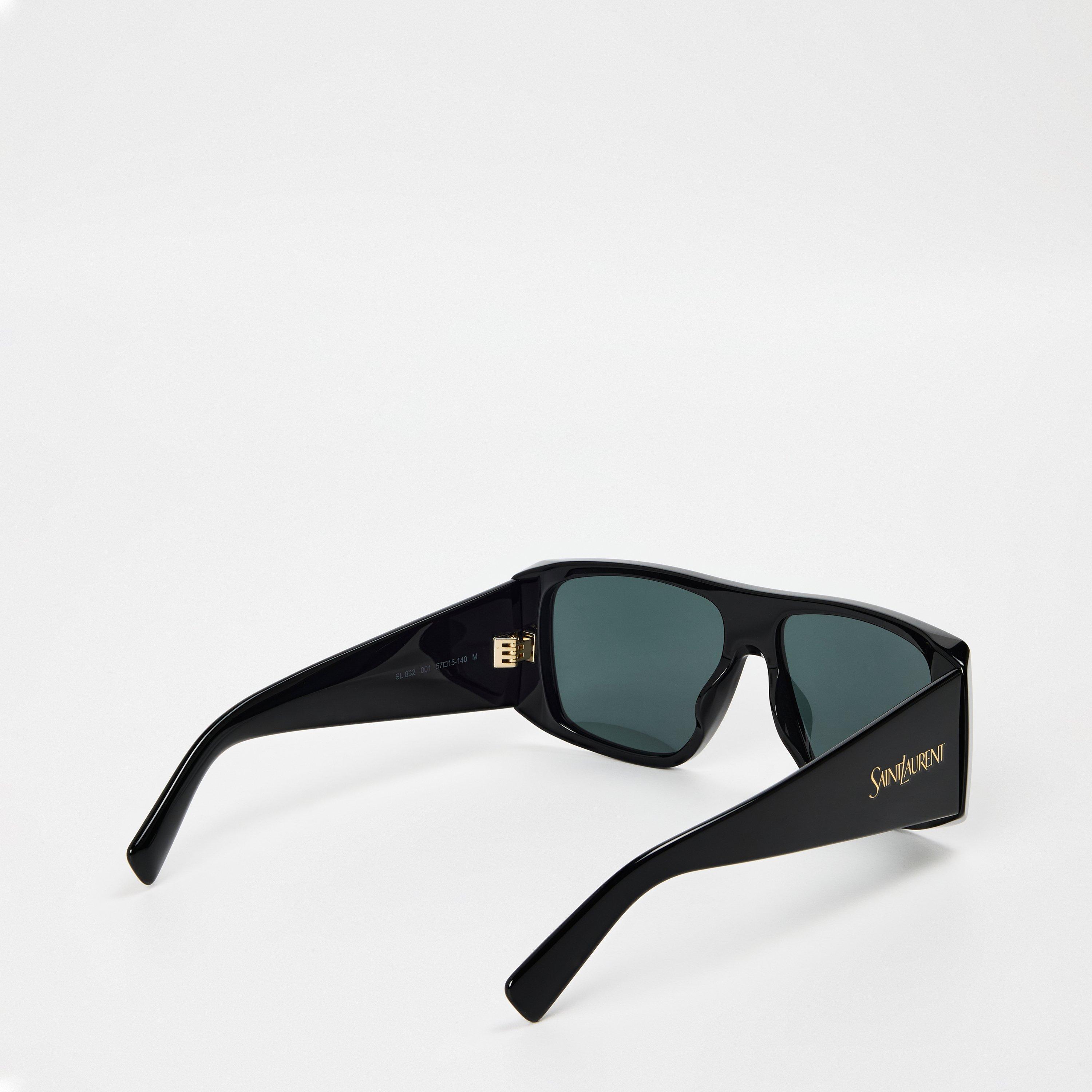 Black/Black - Saint Laurent - Women's Shield Sunglasses - 2
