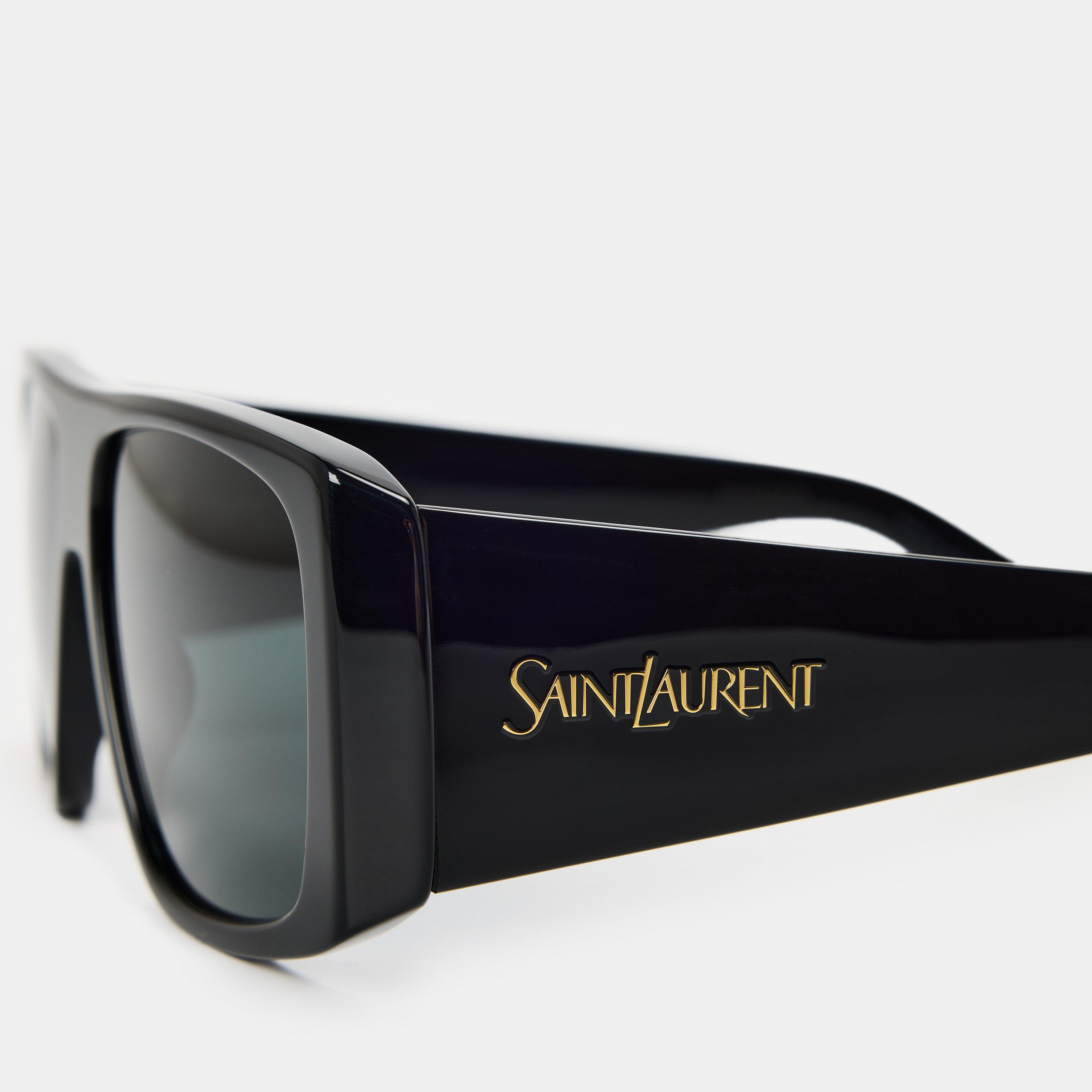 Black/Black - Saint Laurent - Women's Shield Sunglasses - 4