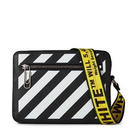 Off White Men's Camera Bag, Bold Diagonal Stripes