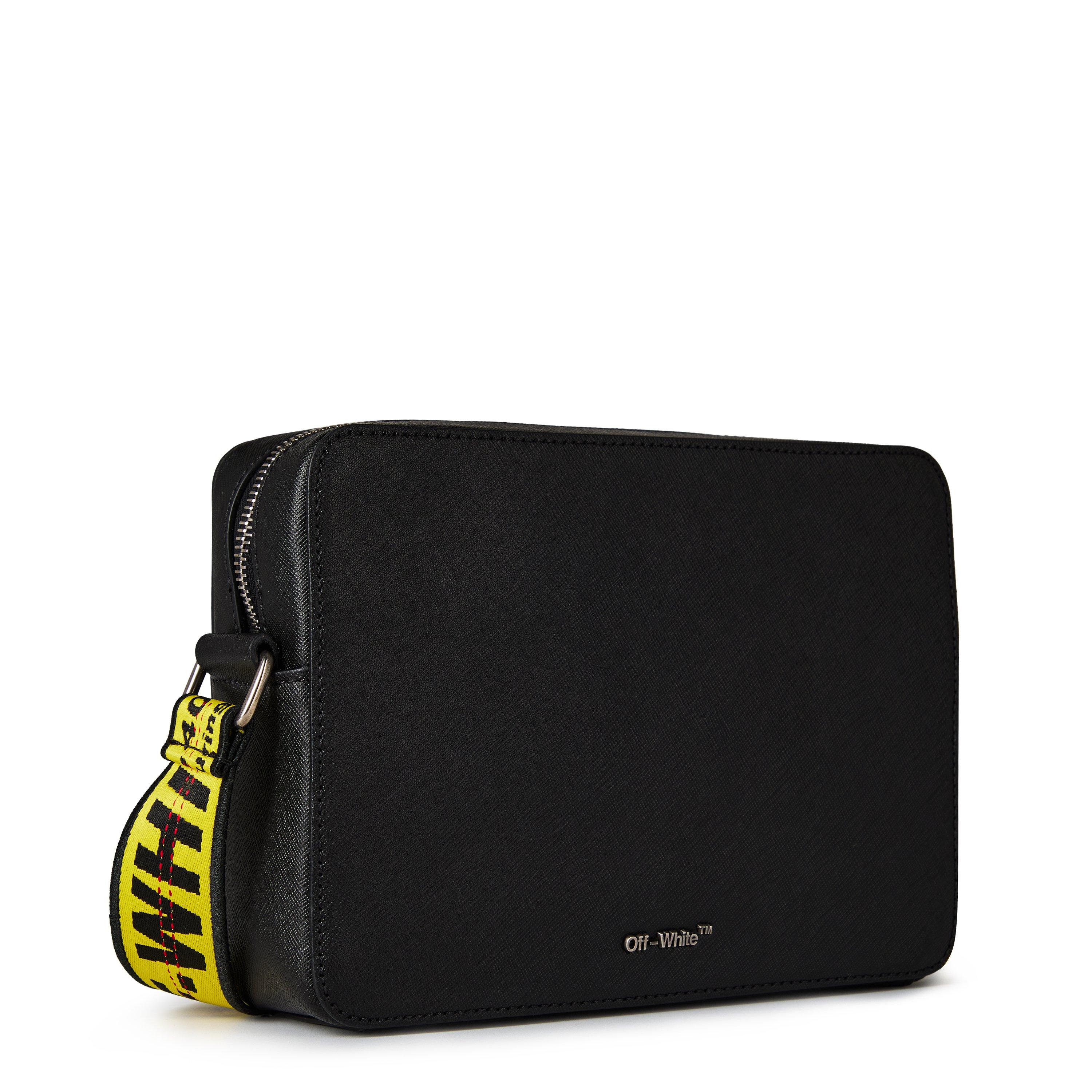 Black White - Off White - Men's Camera Bag, Bold Diagonal Stripes - 2