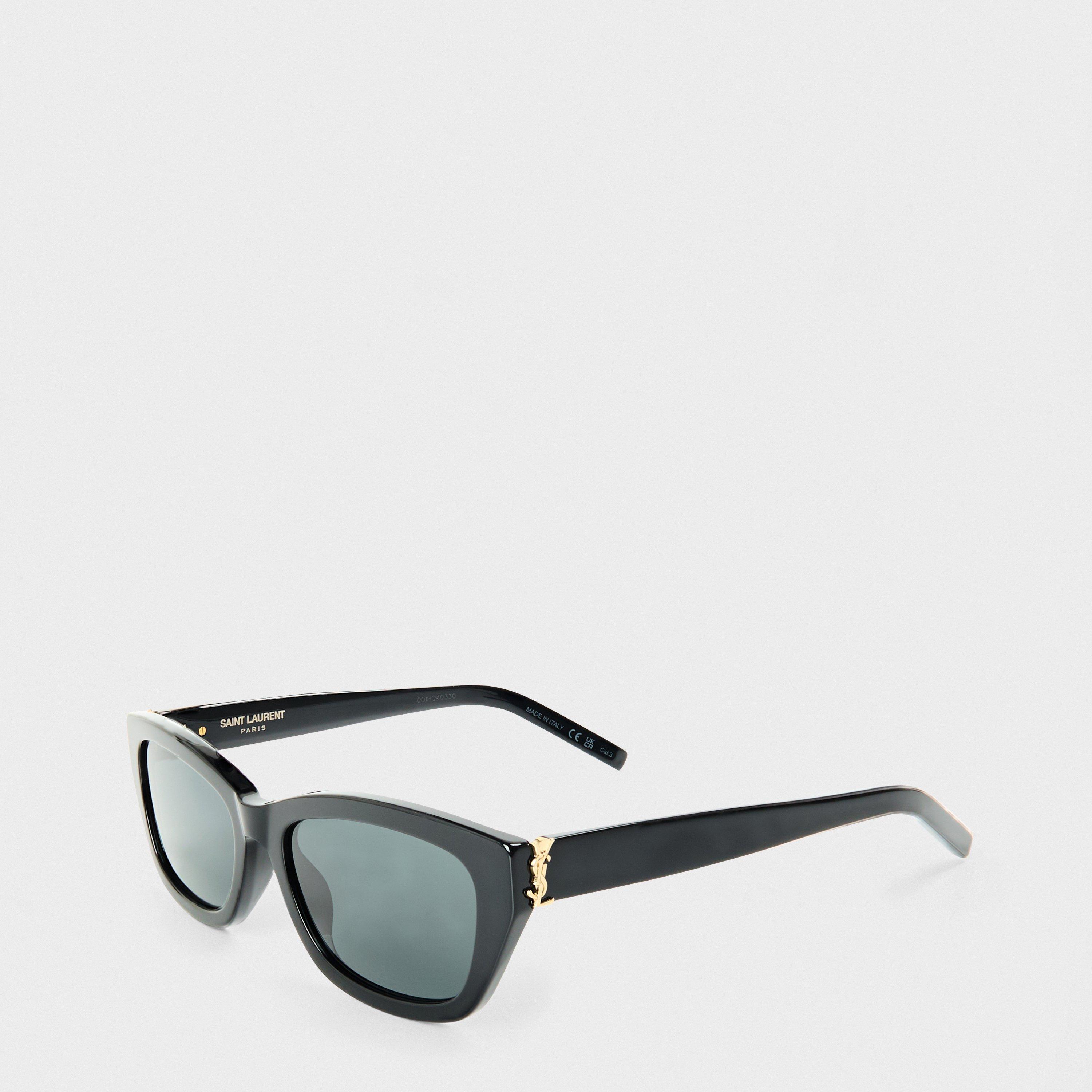 Black/Black - Saint Laurent - Saint Laurent SL M153 Womens Sculpted Cat Eye Sunglasses - 1