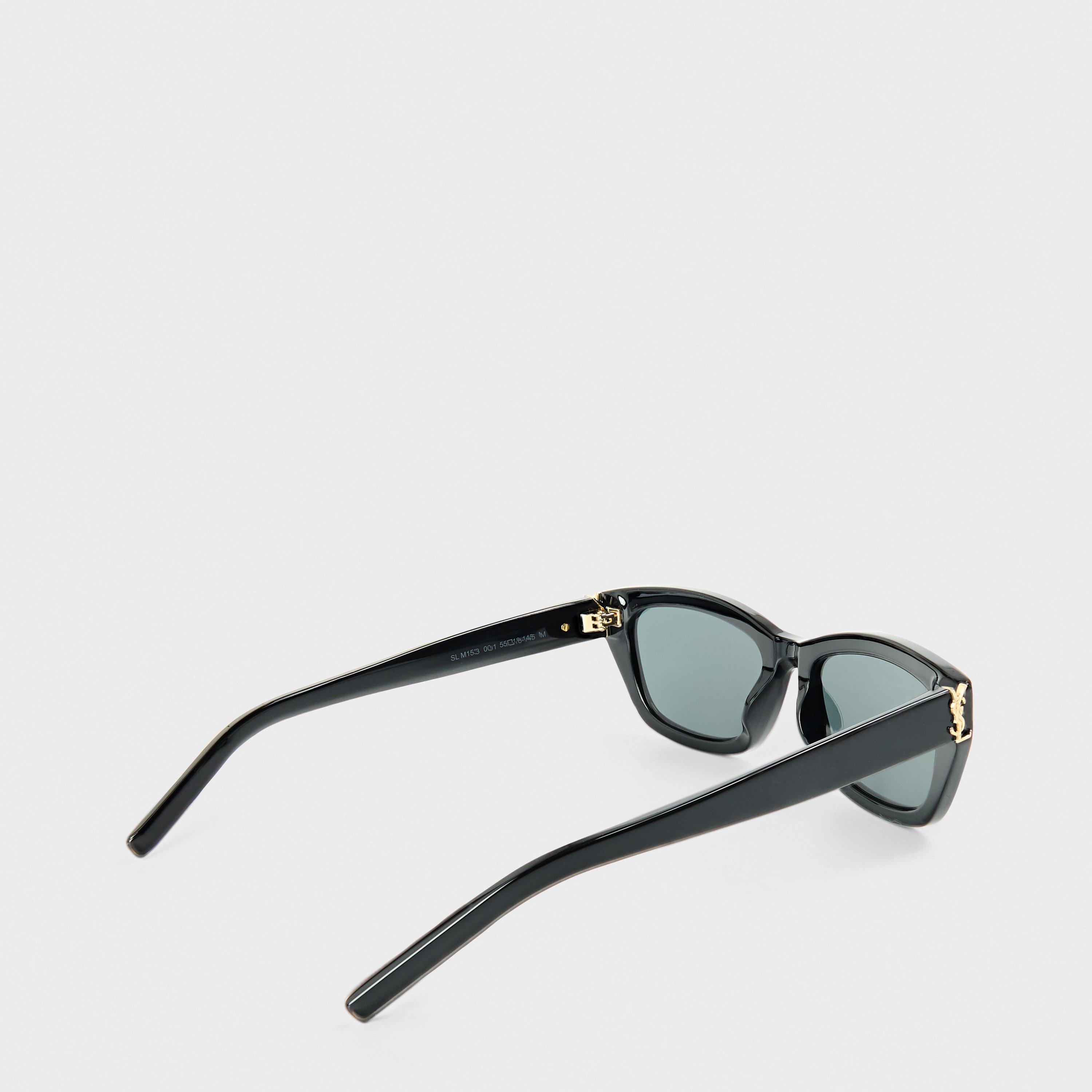Black/Black - Saint Laurent - Women's Sculpted Cat Eye Sunglasses - 2