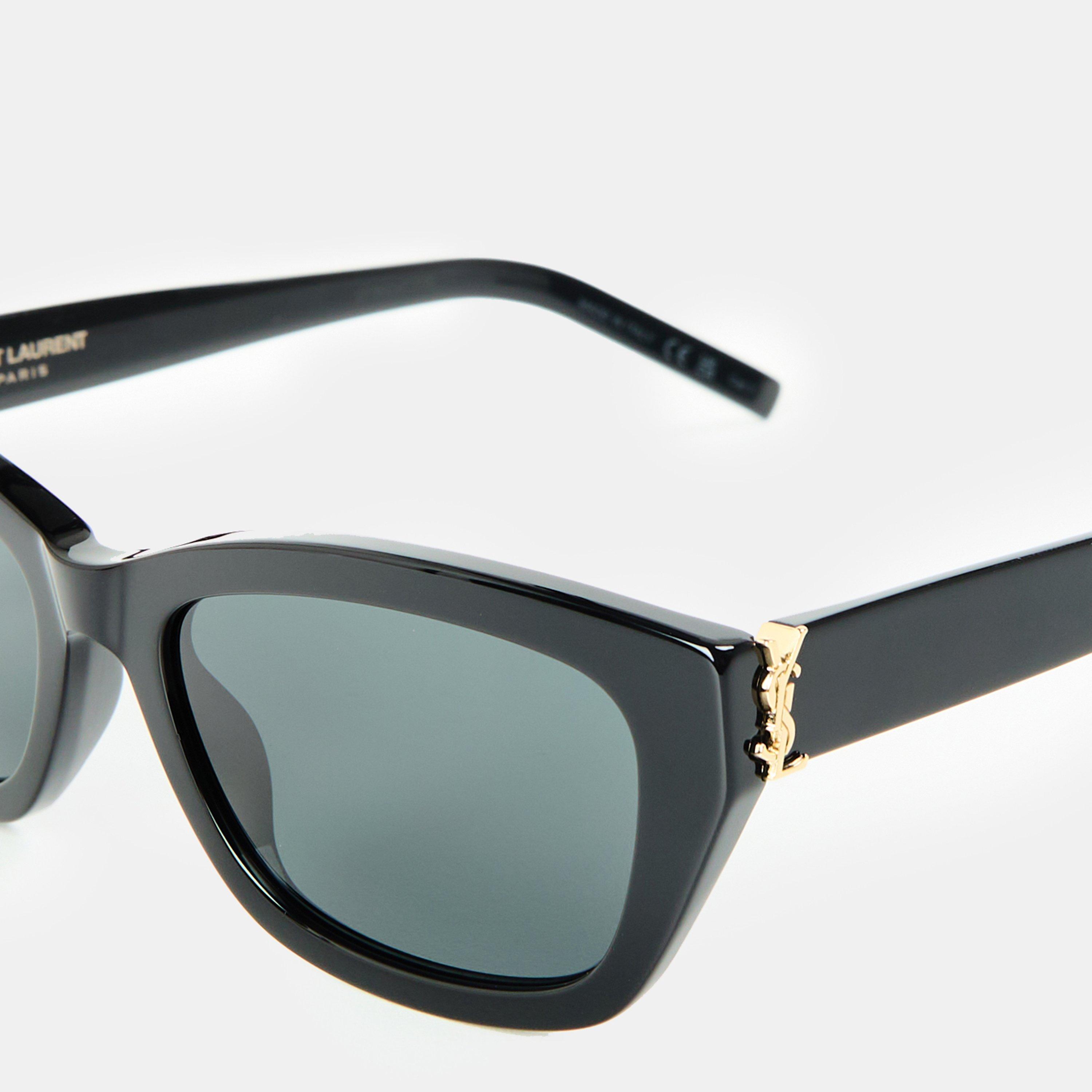 Black/Black - Saint Laurent - Women's Sculpted Cat Eye Sunglasses - 4