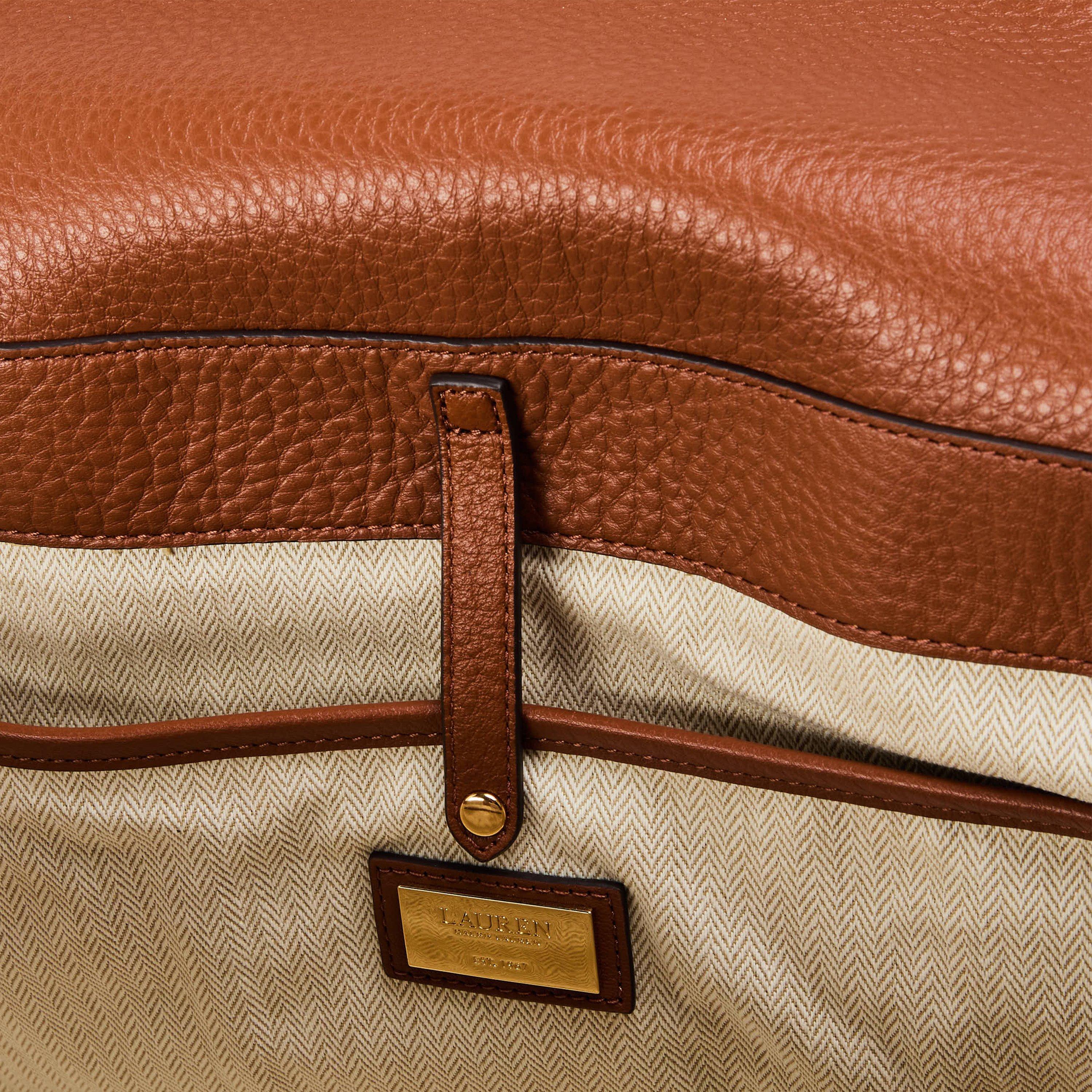 LAUREN TAN - Lauren by Ralph Lauren - Women's Real Leather Tanner Satchel Bag - 5