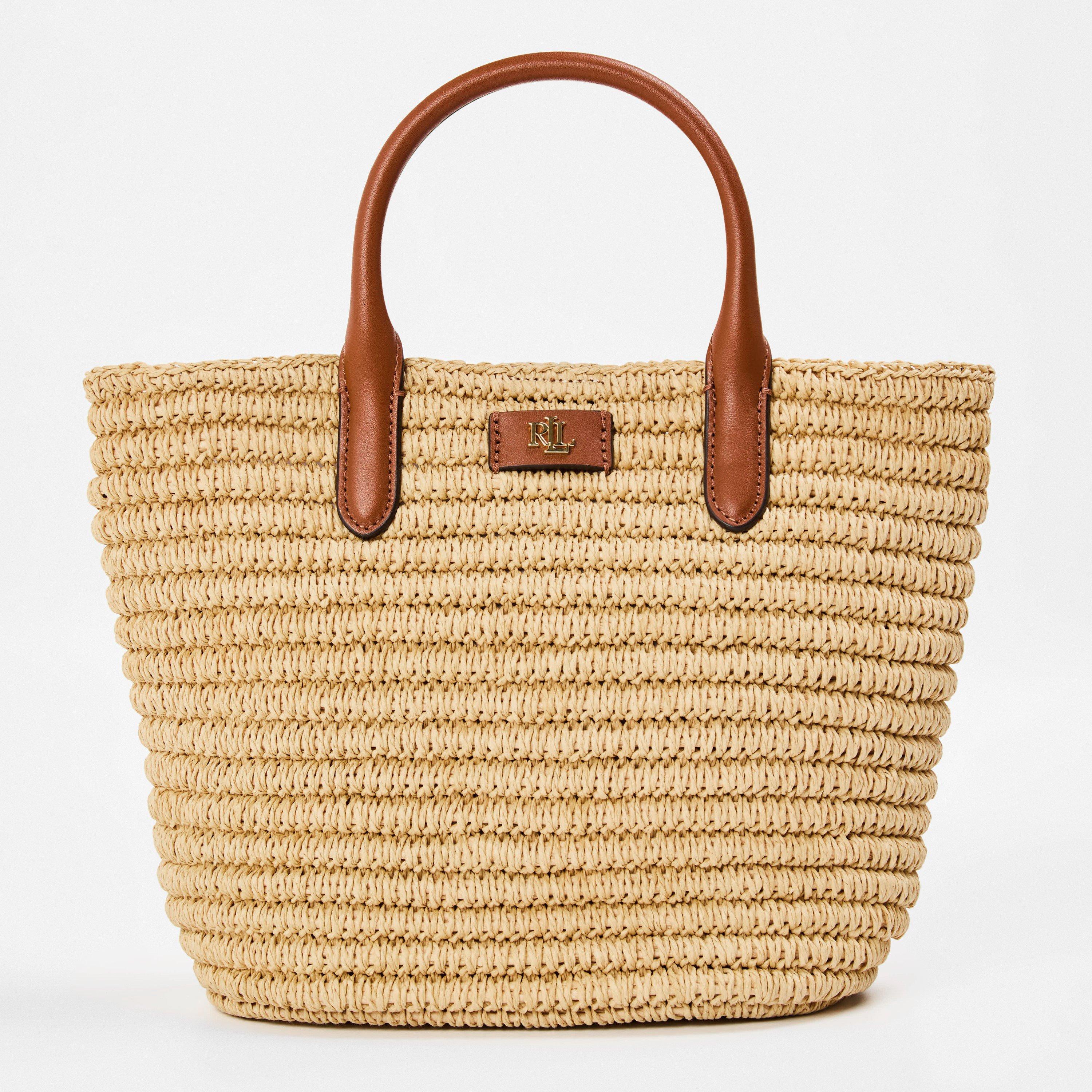 Lauren by Ralph Lauren Woven Straw Medium Brie Tote Bag