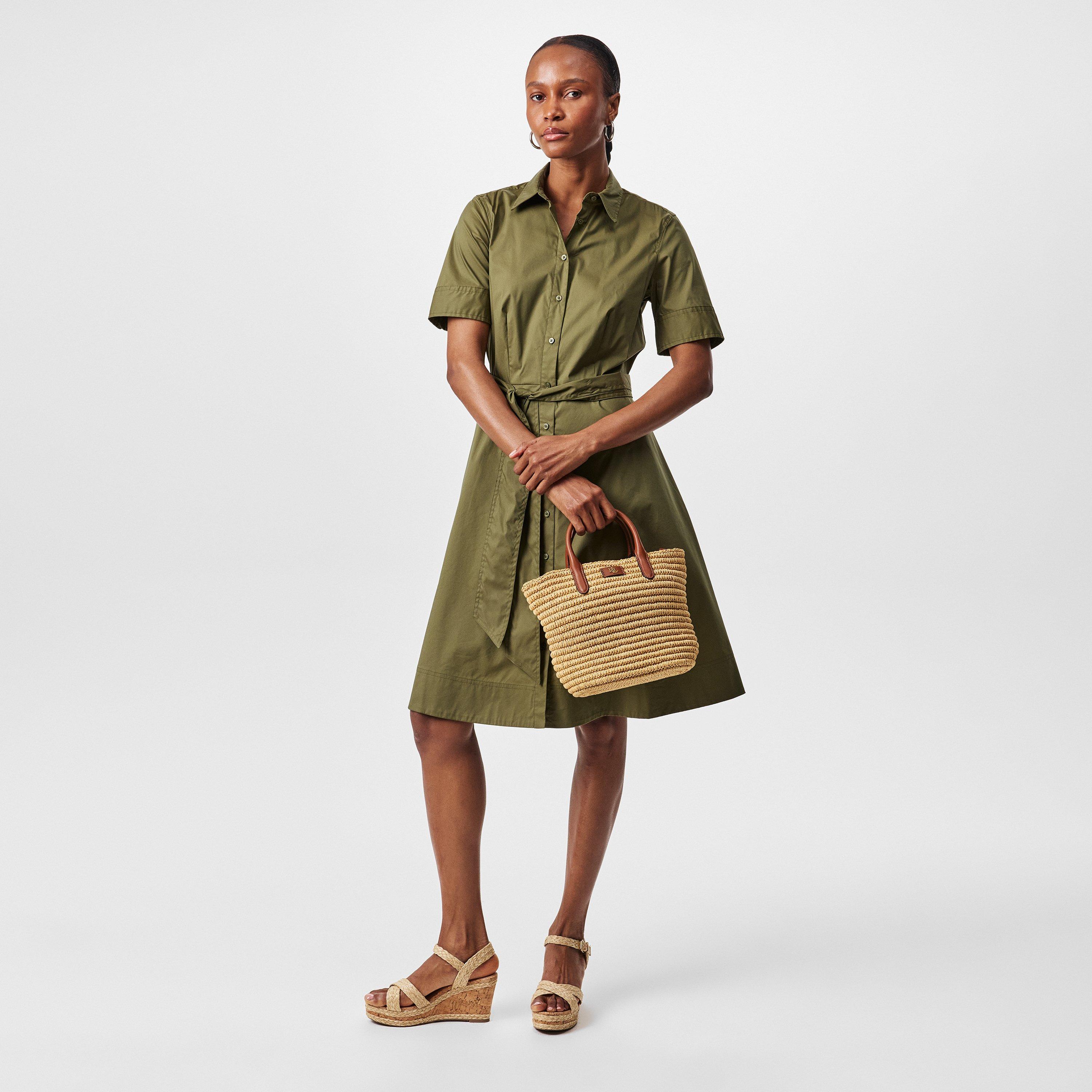 Natural - Lauren by Ralph Lauren - Woven Straw Medium Brie Tote Bag - 6