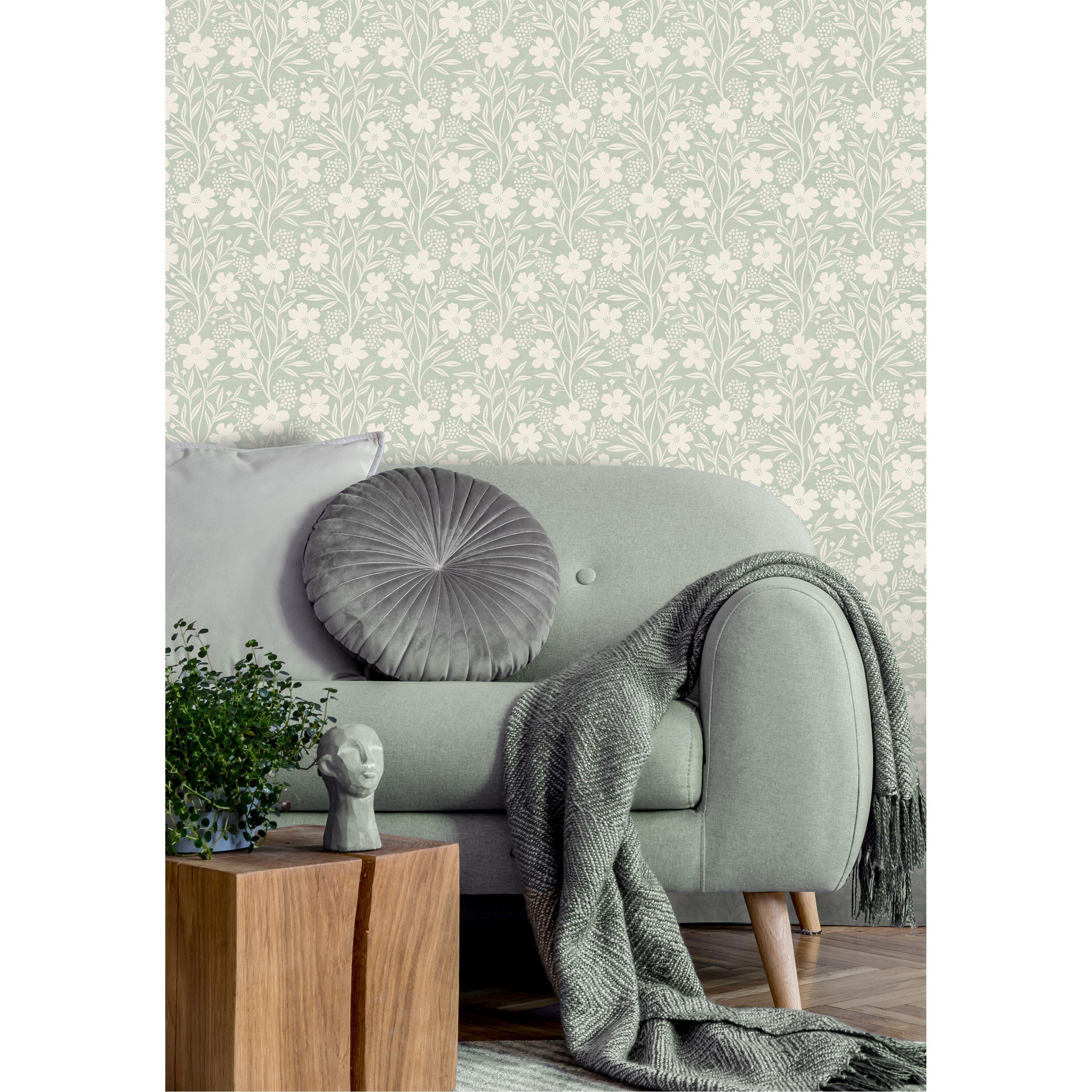 Green - Arthouse - Berry Floral Sage Wallpaper - 3
