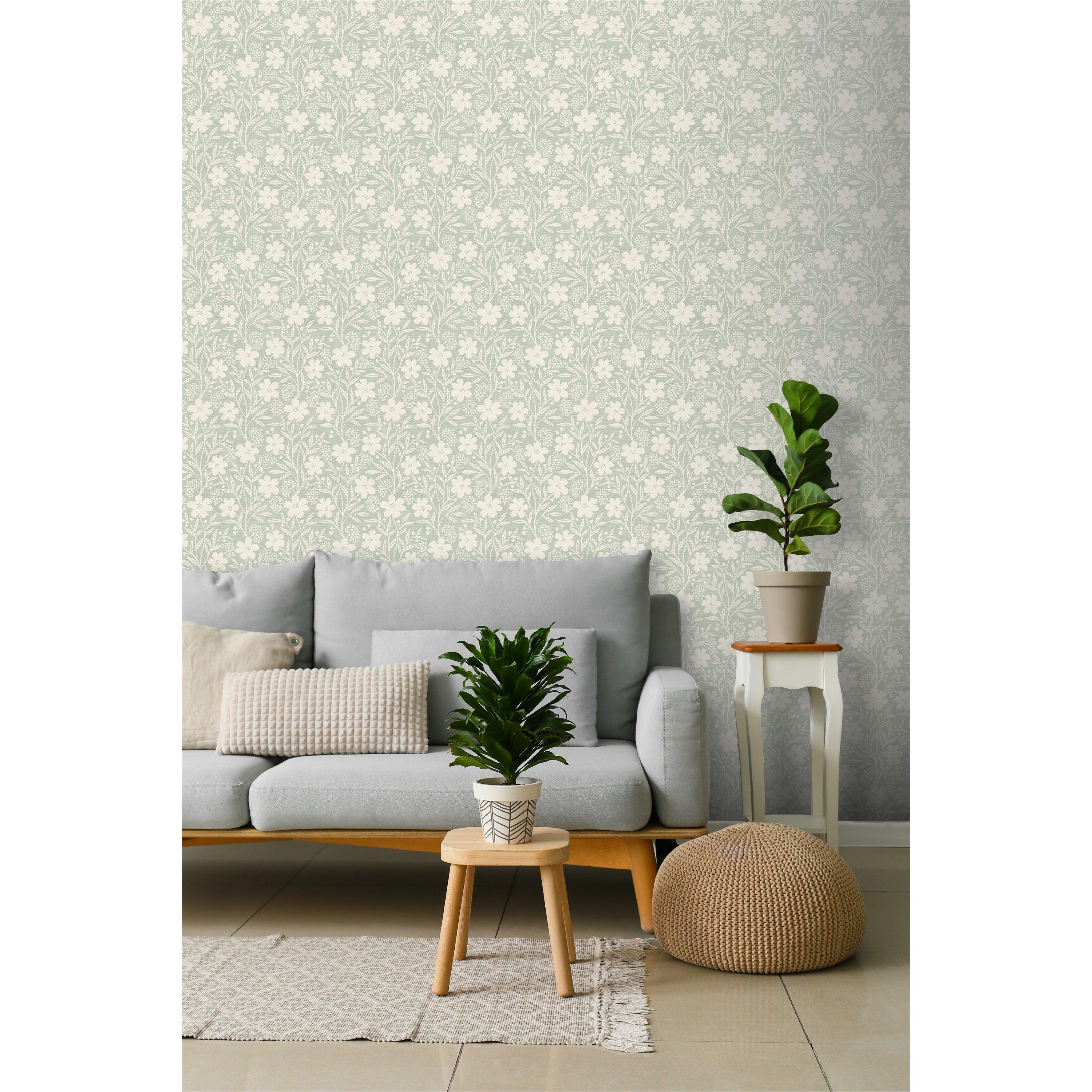 Green - Arthouse - Berry Floral Sage Wallpaper - 4