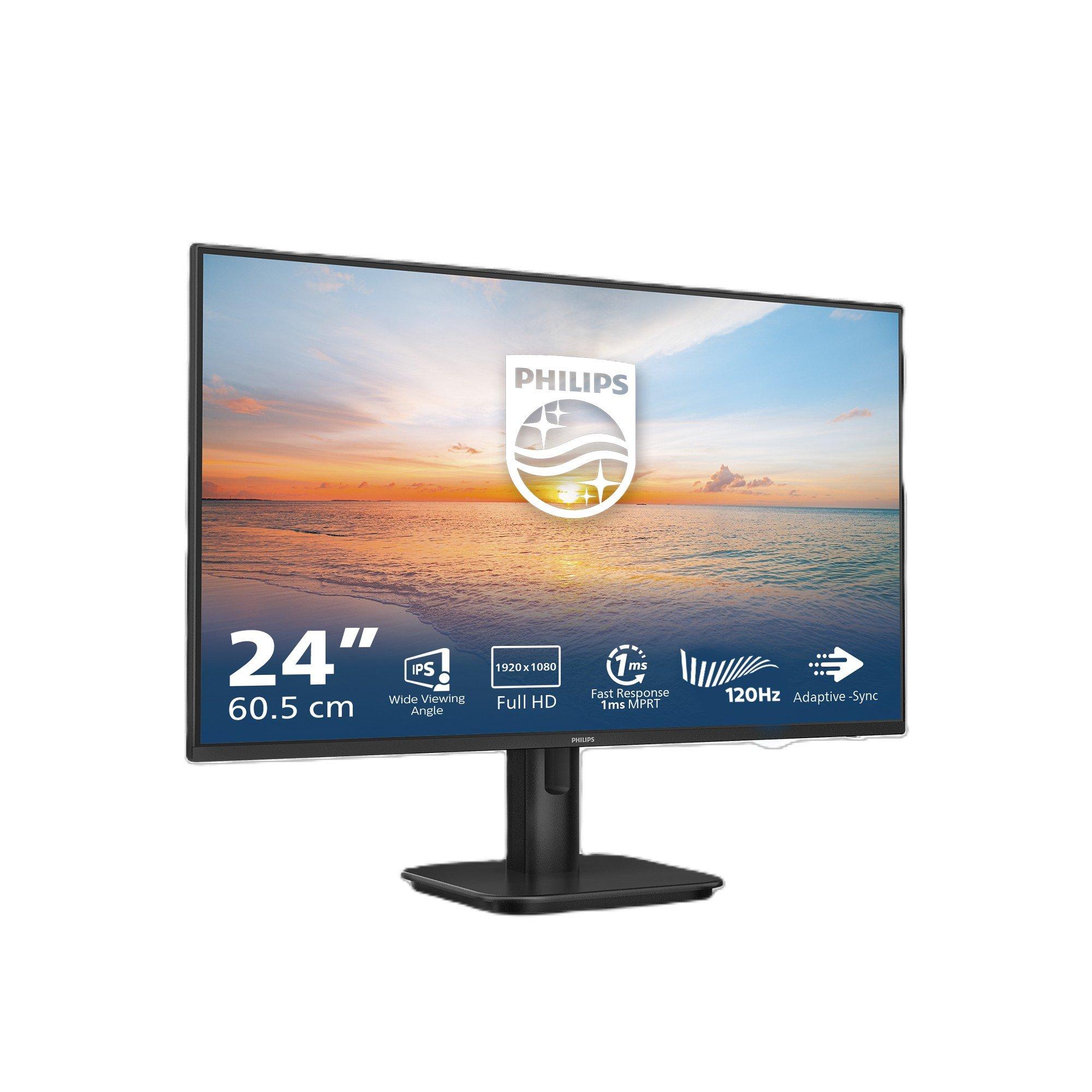 Black - Philips - Philips 24E1N1100A 23.8 inch IPS Full HD 120Hz Monitor - 2