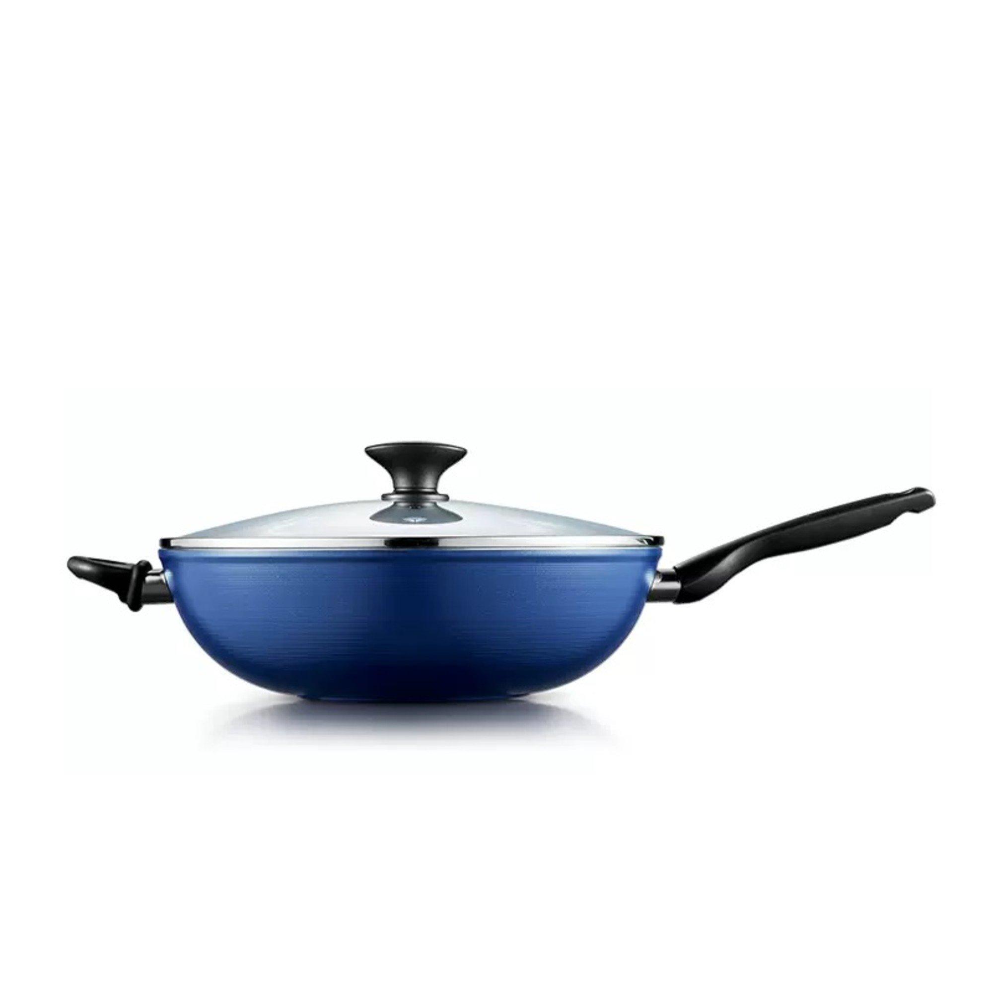 Blue - Blue Diamond - Blue Diamond 28 cm Wok Glass Lid Induction PFAS-Free Stainless Steel - 1