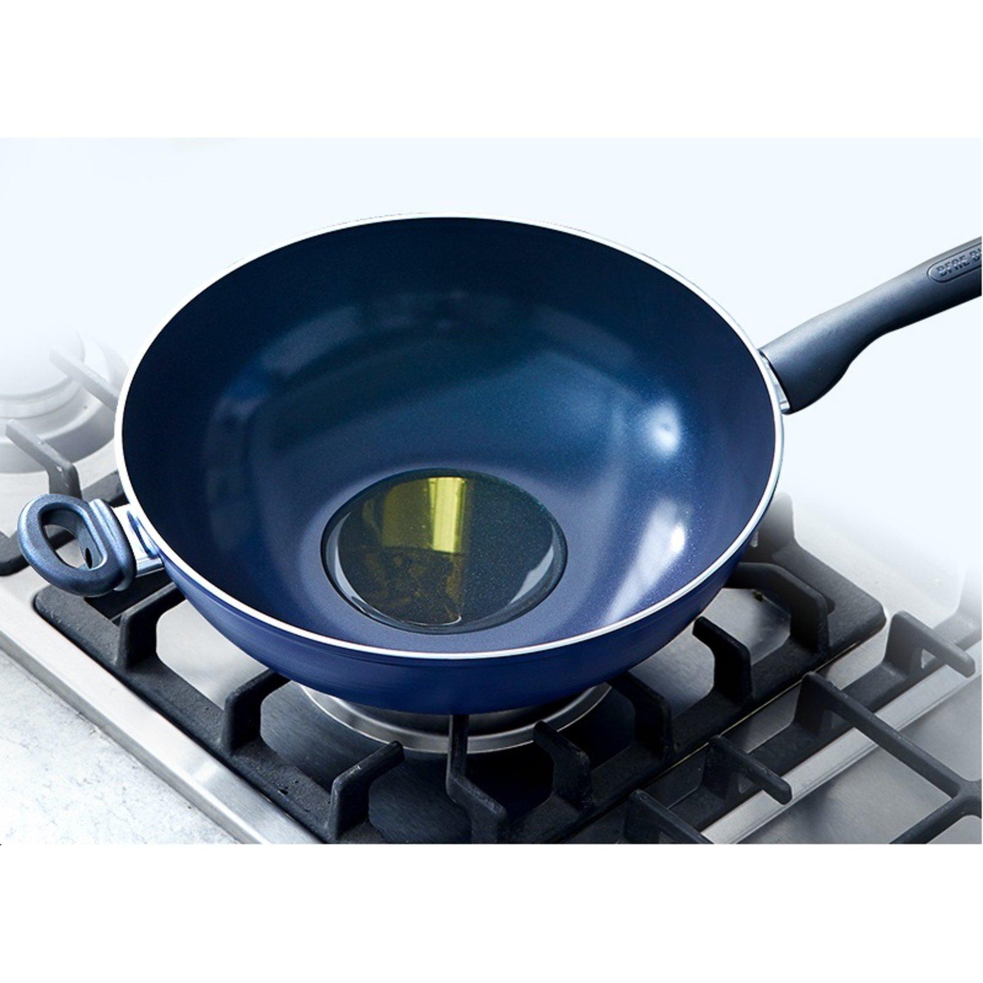 Blue - Blue Diamond - Blue Diamond 28 cm Wok Glass Lid Induction PFAS-Free Stainless Steel - 2