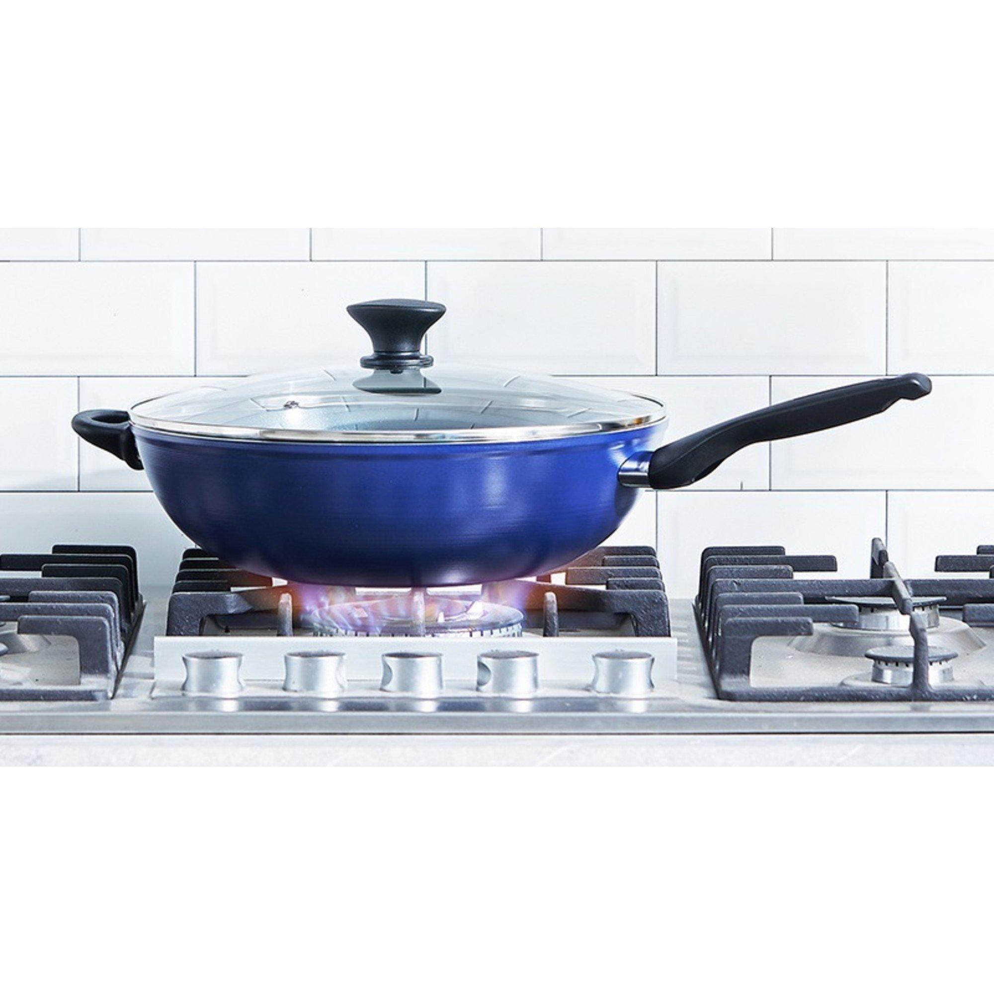 Blue - Blue Diamond - Blue Diamond 28 cm Wok Glass Lid Induction PFAS-Free Stainless Steel - 3