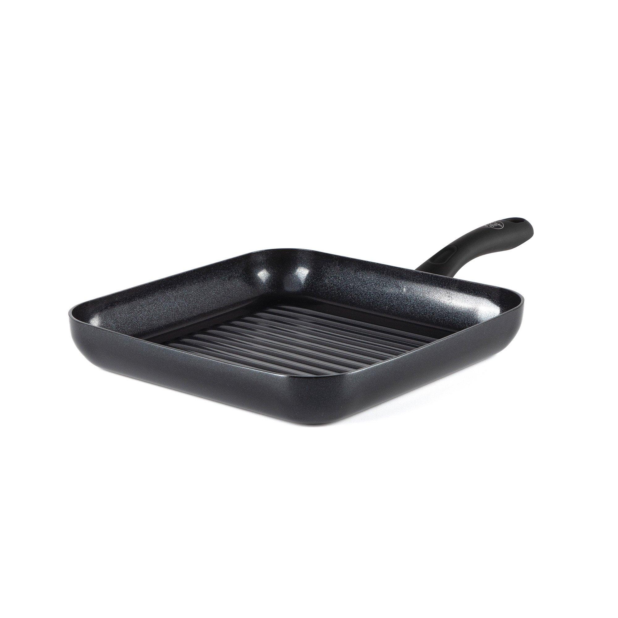 Black - Green Chef - GreenChef 28cm Griddle Pan Square Diamond Healthy PFOA-Free Non-Stick - 1