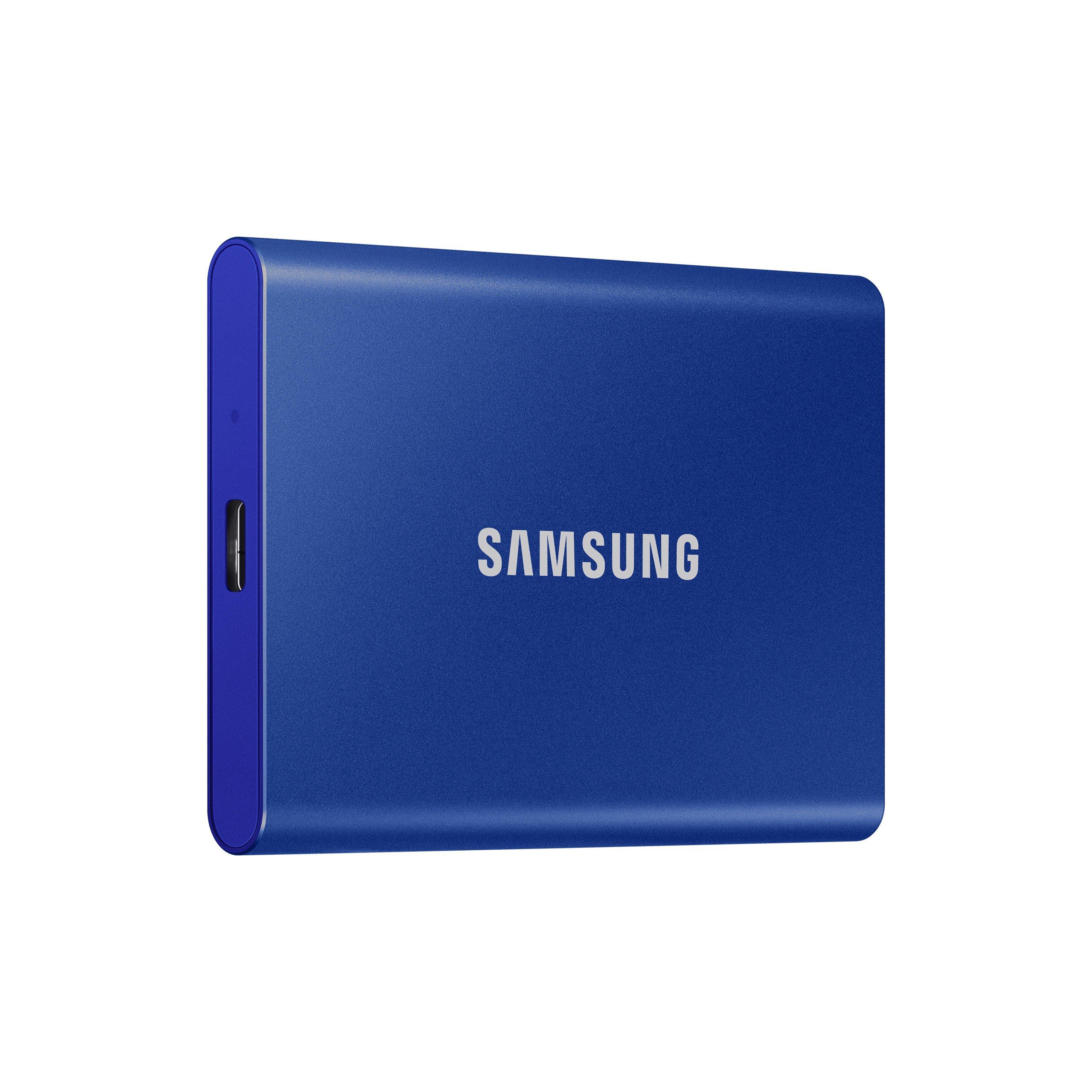 Blau - Samsung - T7 Portable SSD - 2 TB - USB 3.2 Gen.2 External SSD Indigo Blue - 12