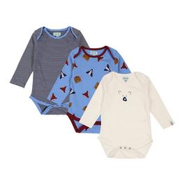 Lilly and Sid & Sid Multicoloured Sid Stripe And Plain Bodysuit - 3 Pack Gift Set