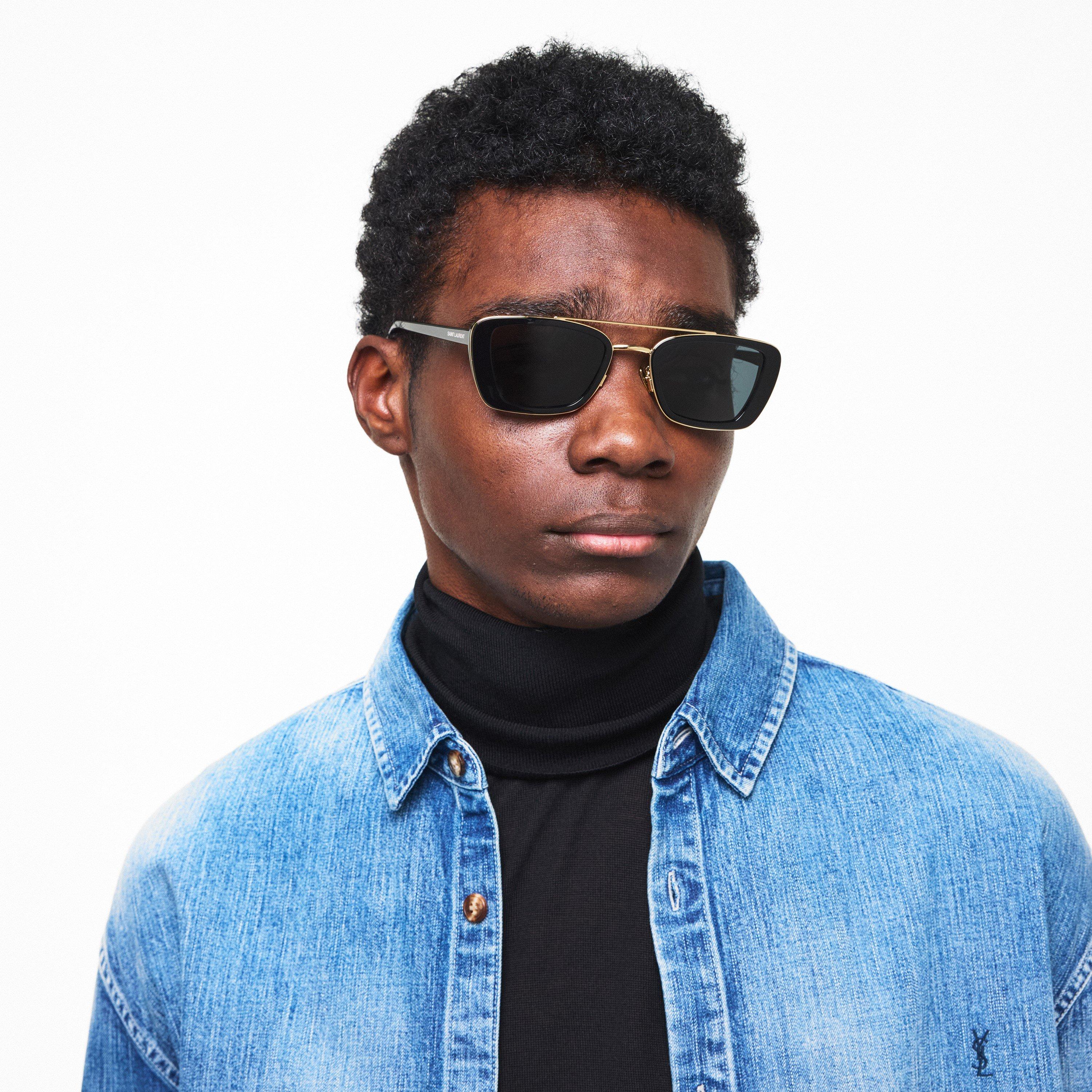 Black/Black - Saint Laurent - Adults Rectangle Sunglasses - 3