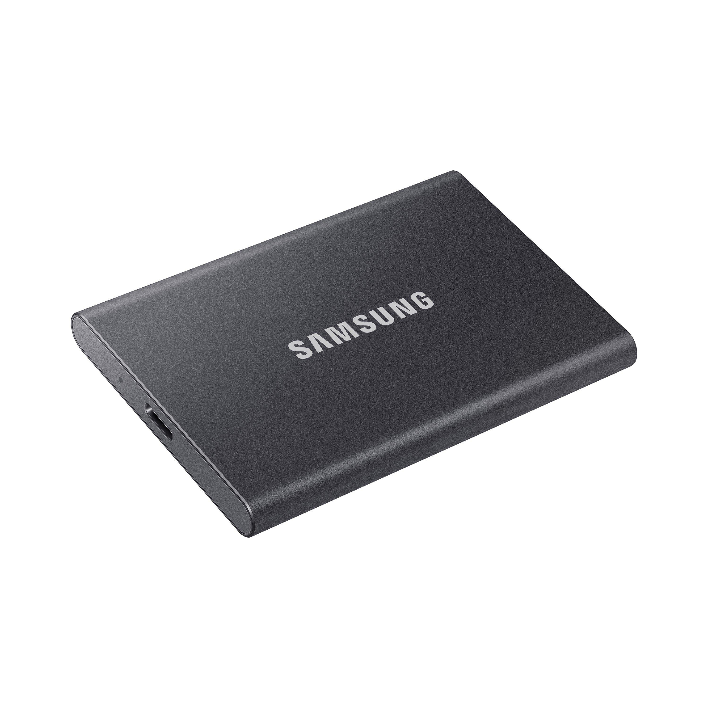 Grau - Samsung - T7 Portable SSD - 1 TB - USB 3.2 Gen.2 External SSD Titanium Grey - 14