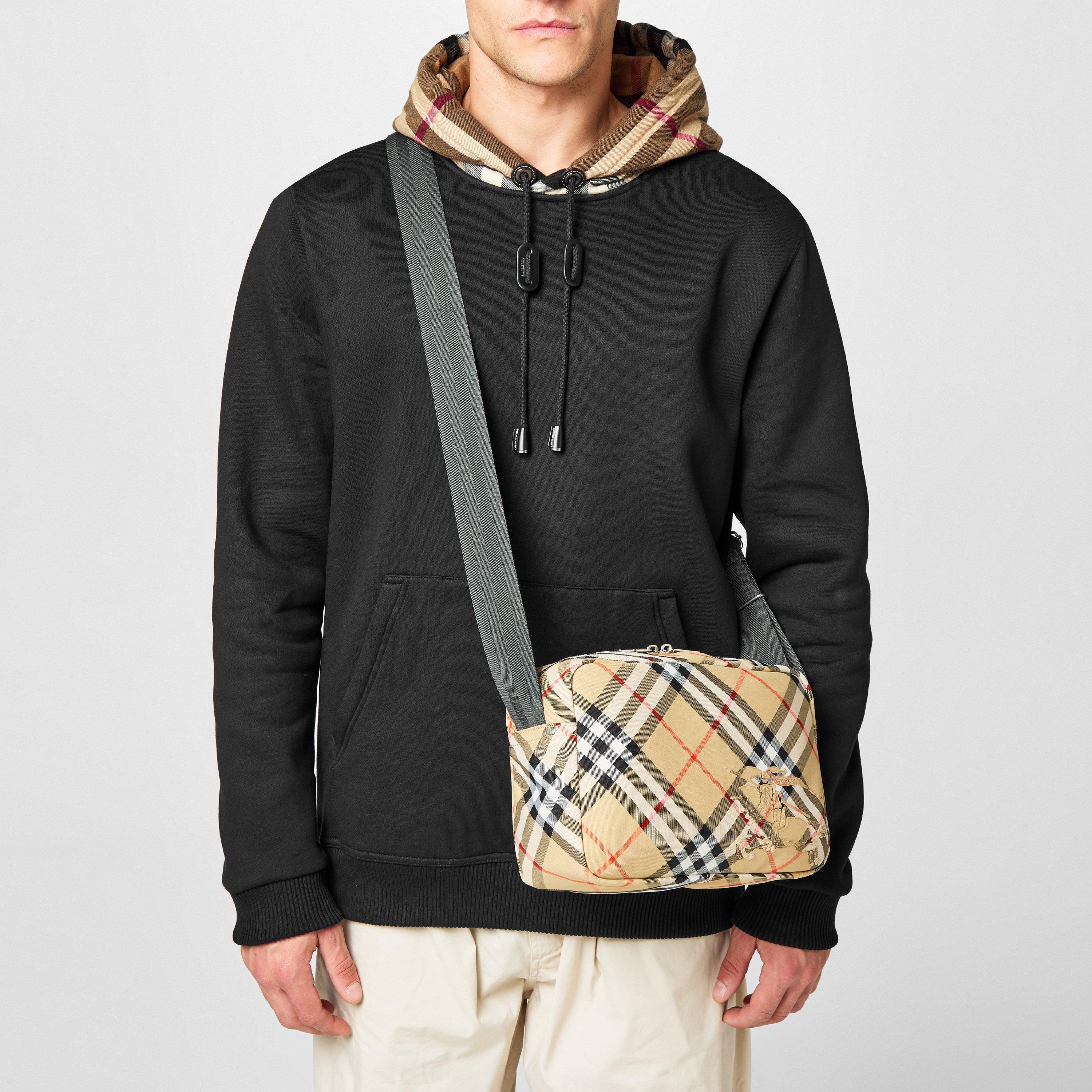 Sand - Burberry - Check Crossbody Bag - 2