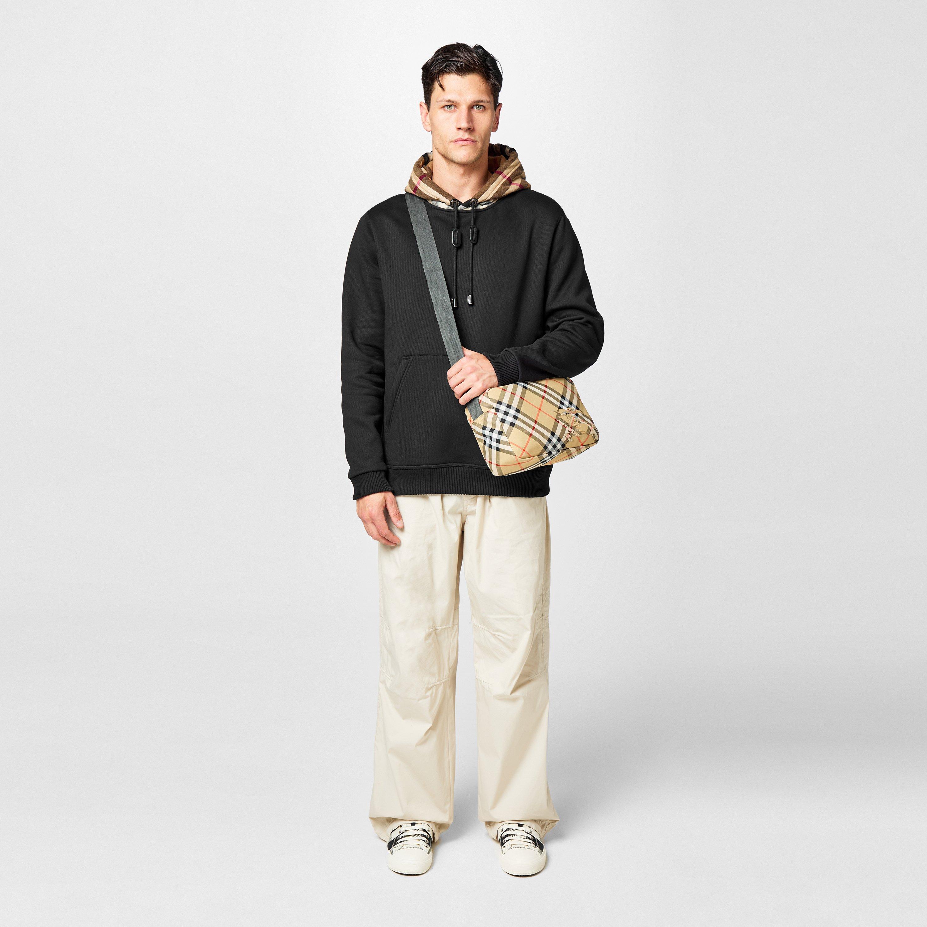 Sand - Burberry - Check Crossbody Bag - 6