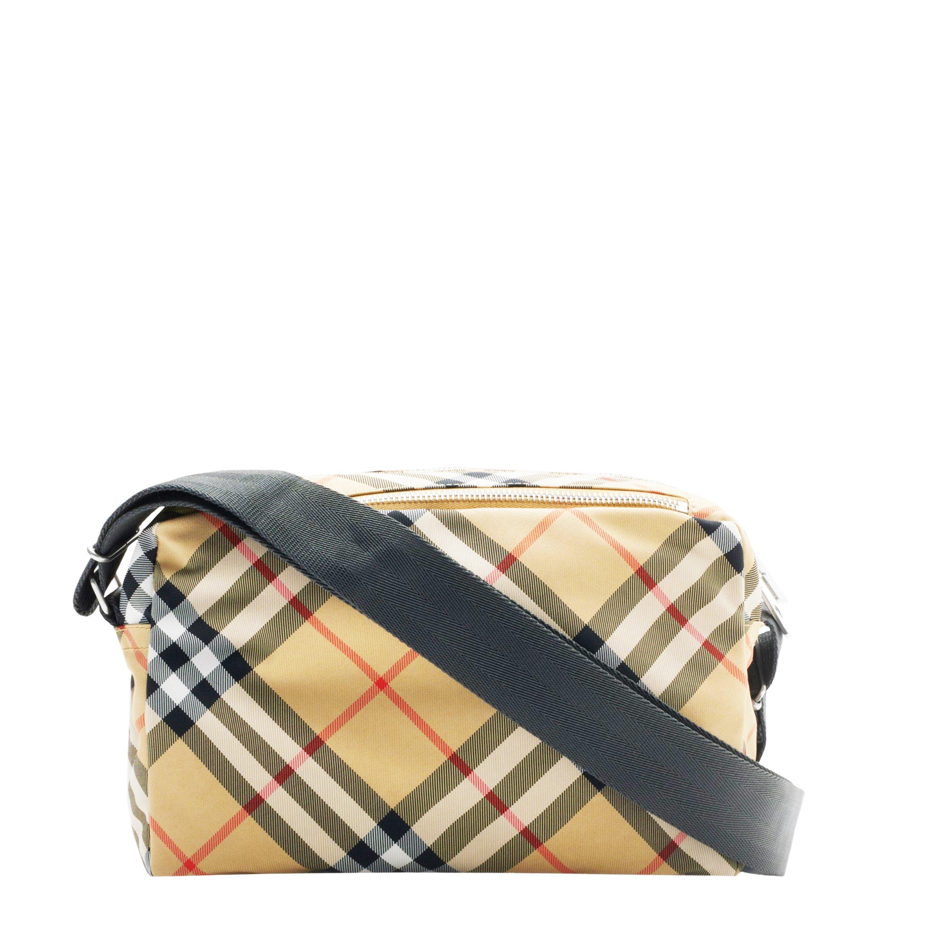 Sand - Burberry - Check Crossbody Bag - 7