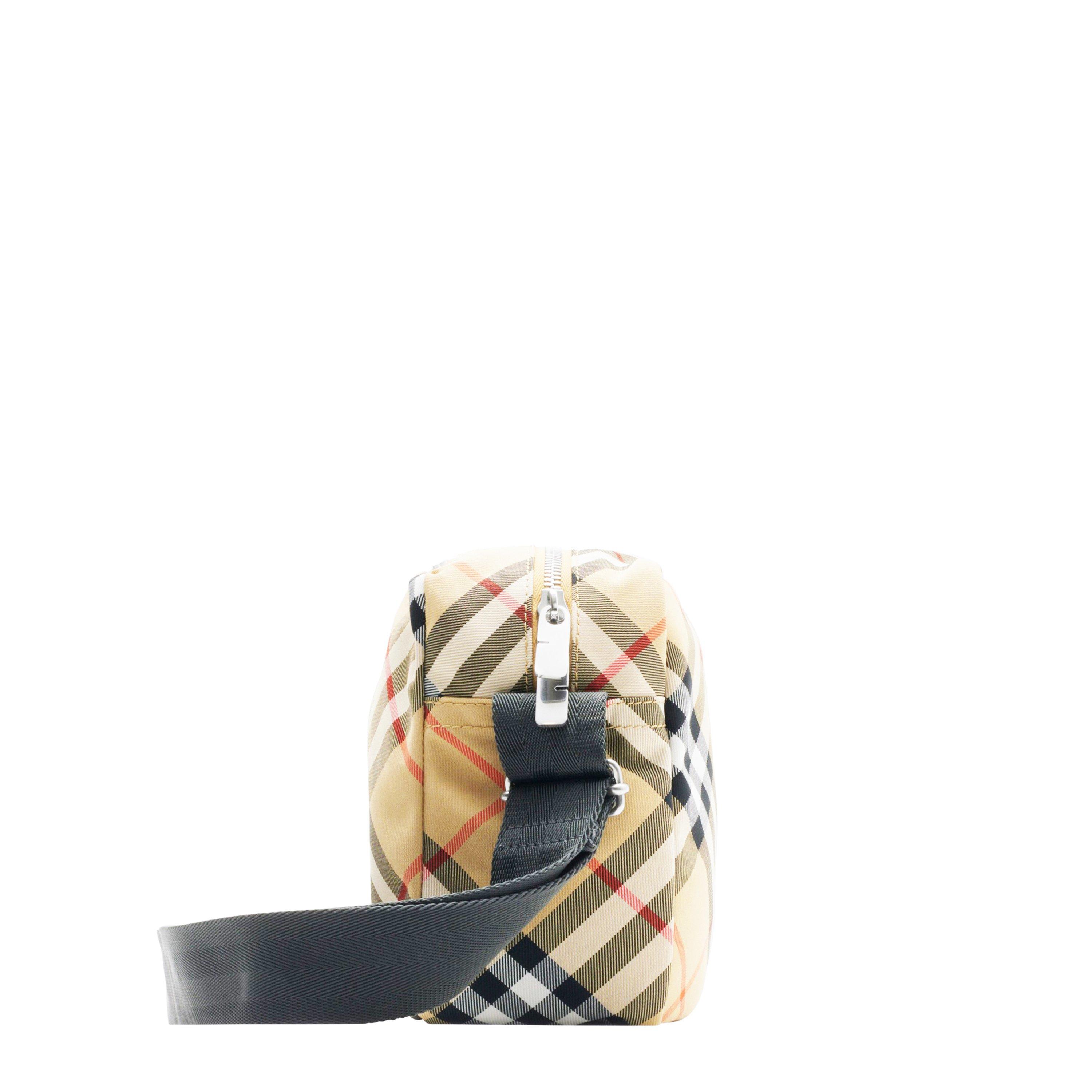 Sand - Burberry - Check Crossbody Bag - 8