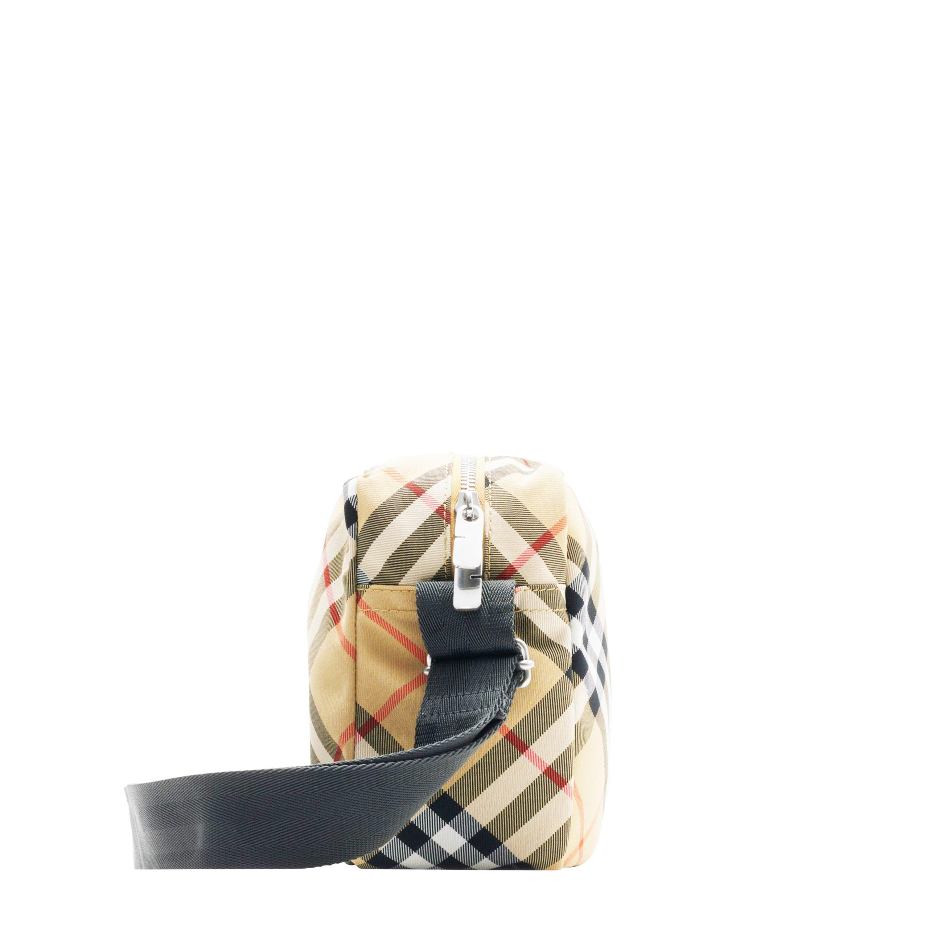 Sand - Burberry - Check Crossbody Bag - 4