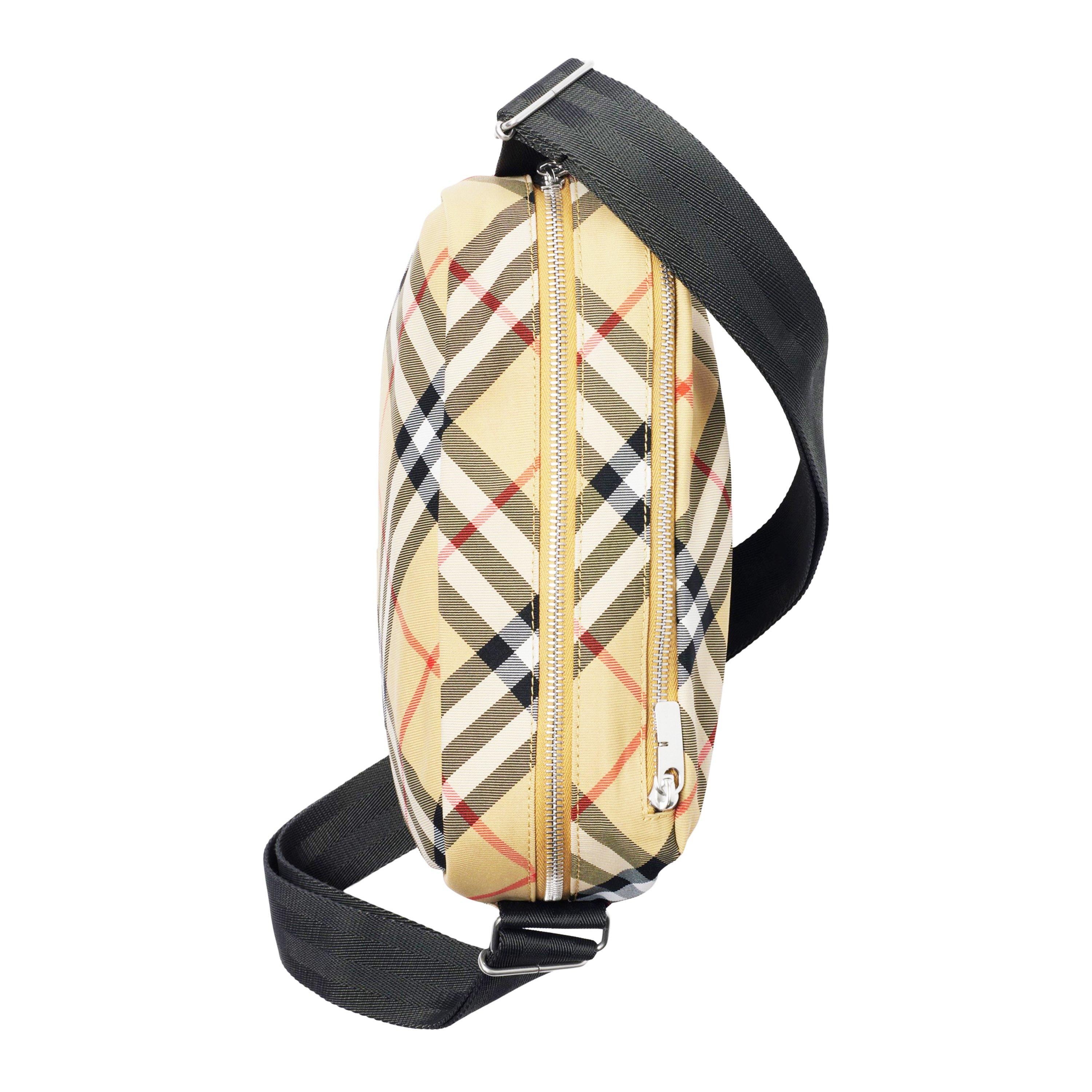 Sand - Burberry - Check Crossbody Bag - 5