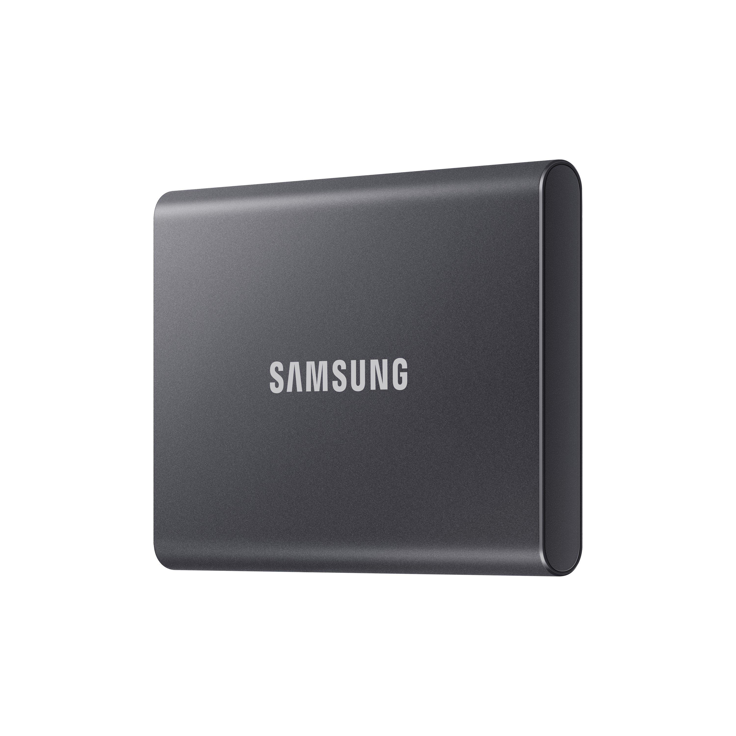 Grå - Samsung - T7 Portable SSD - 2TB - USB 3.2 Gen.2 External SSD Titanium Grey - 12