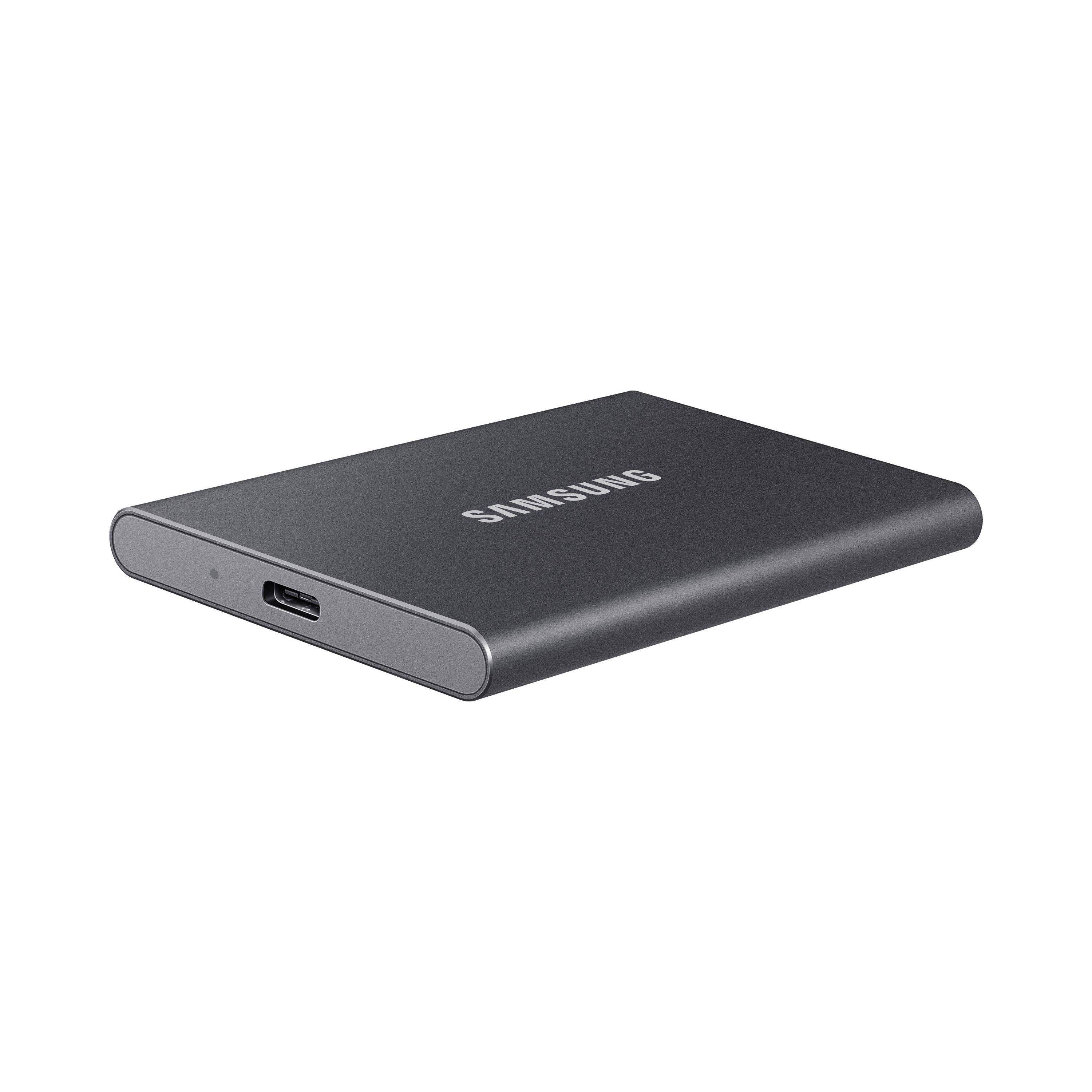 Grå - Samsung - T7 Portable SSD - 2TB - USB 3.2 Gen.2 External SSD Titanium Grey - 15