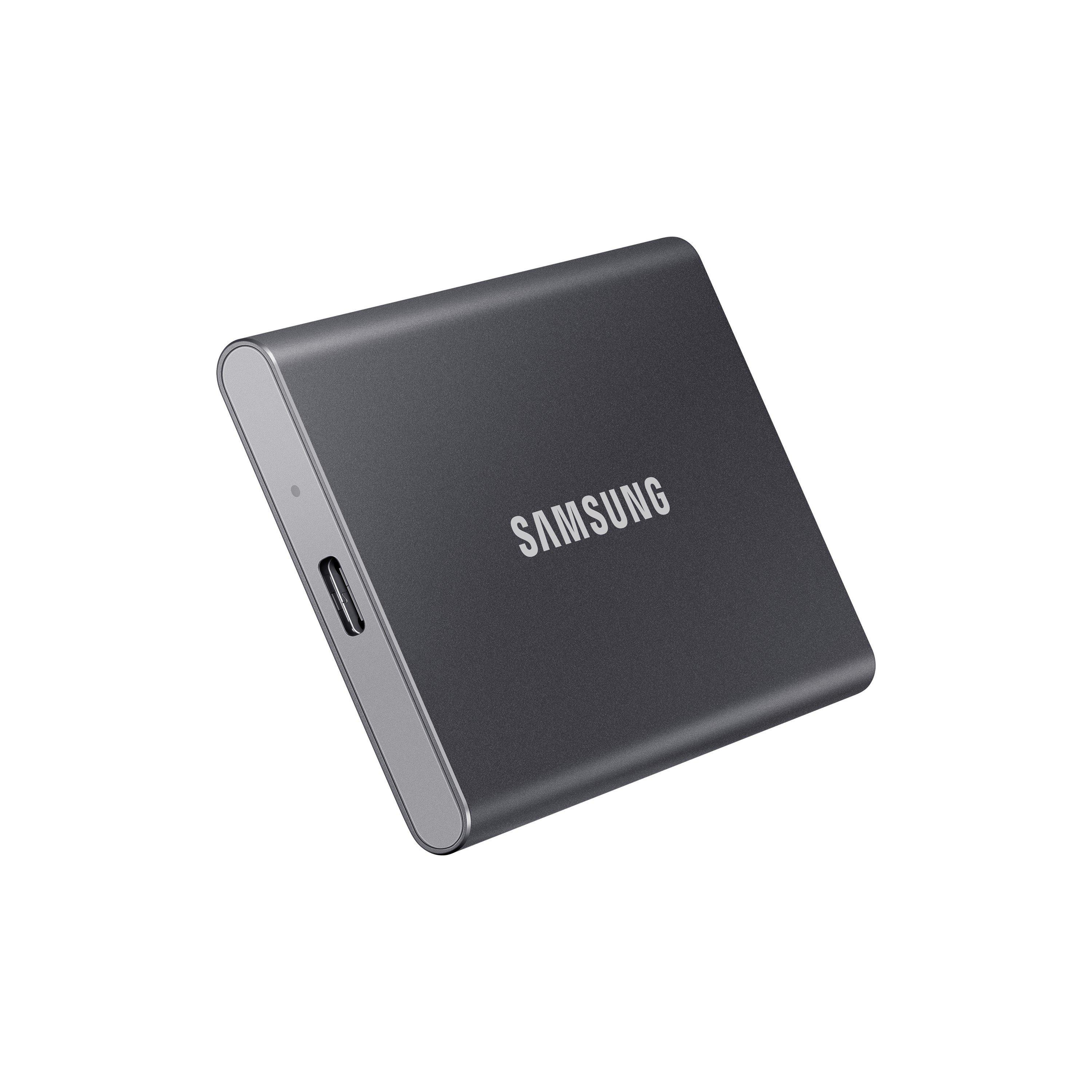 Grå - Samsung - T7 Portable SSD - 2TB - USB 3.2 Gen.2 External SSD Titanium Grey - 16