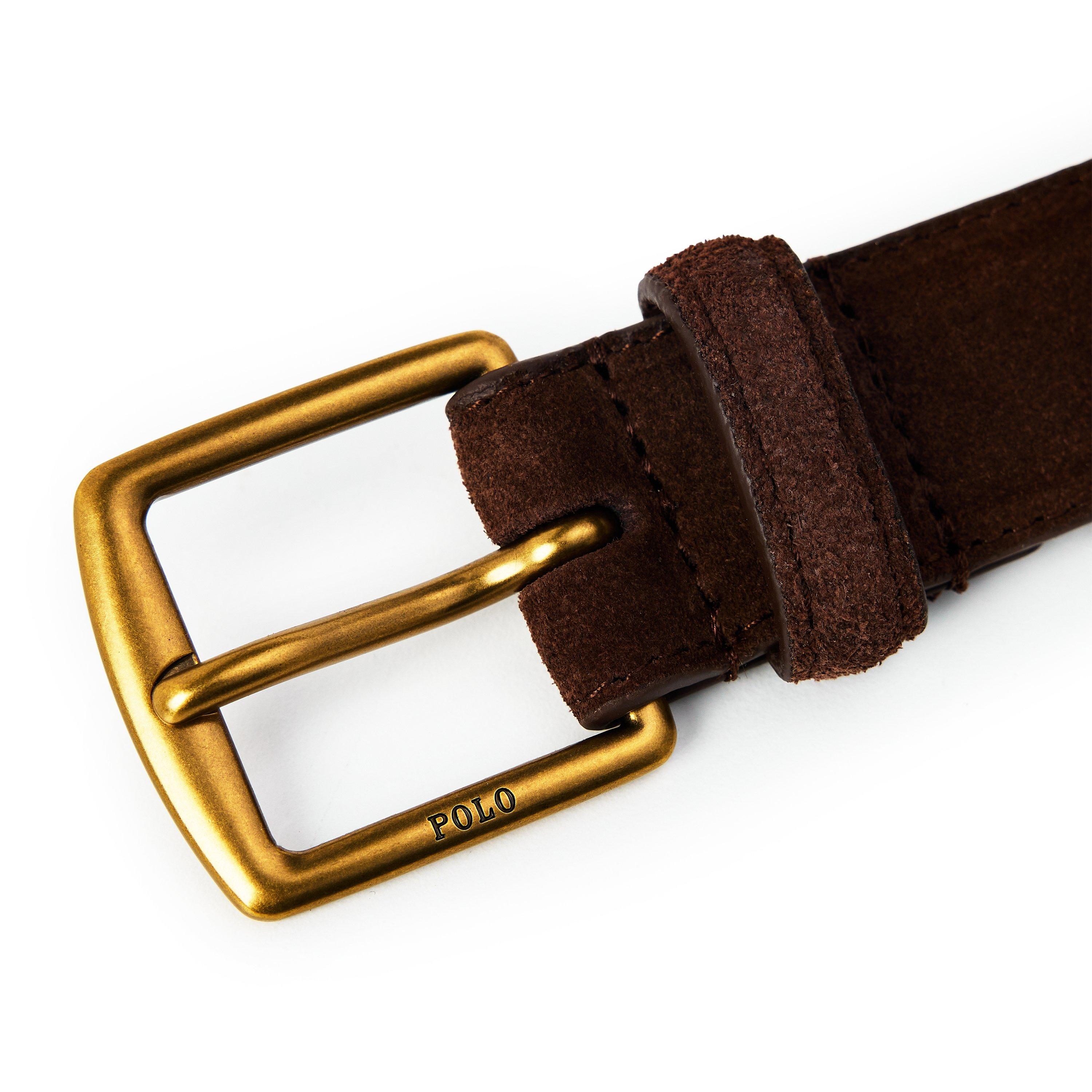 Dark Brown - Polo Ralph Lauren - Suede Dress Belt - 3