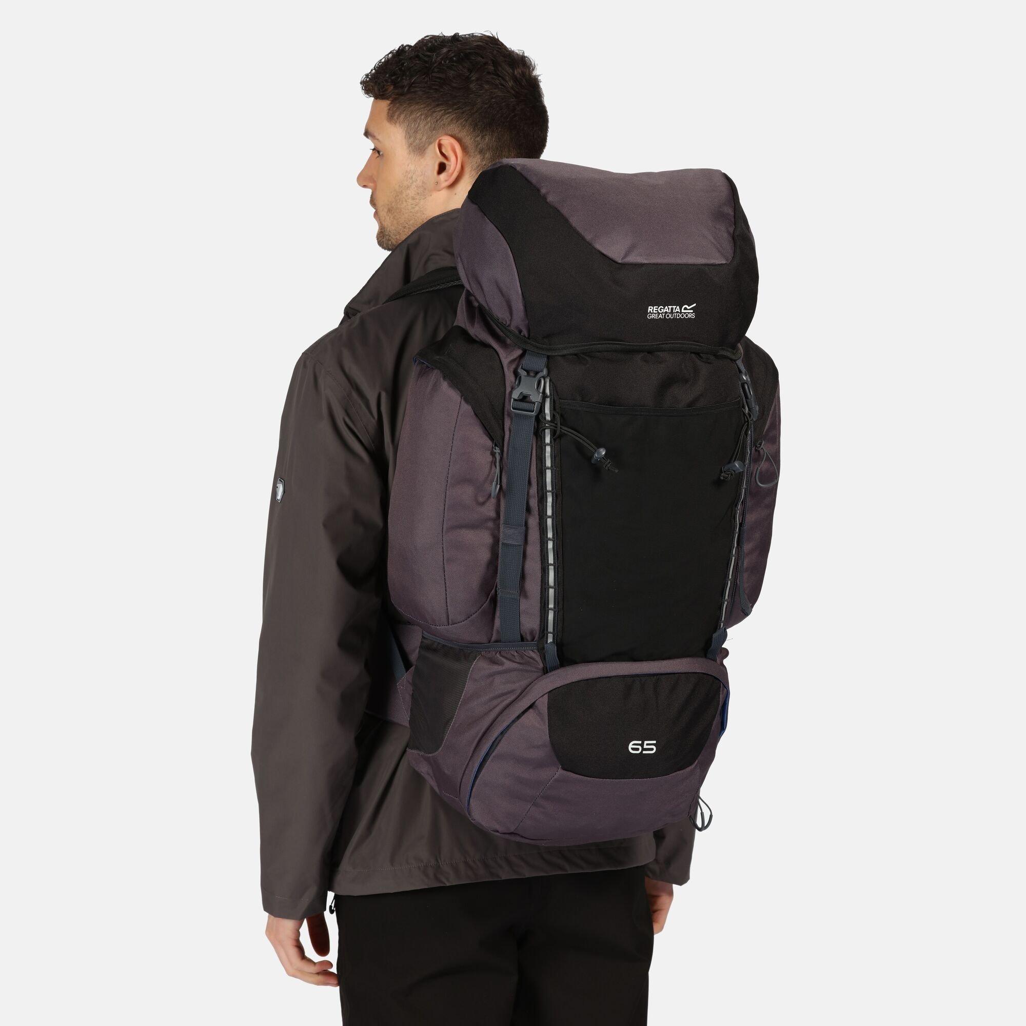 Black/Ebony - Regatta - Highton 65L Backpack - 4