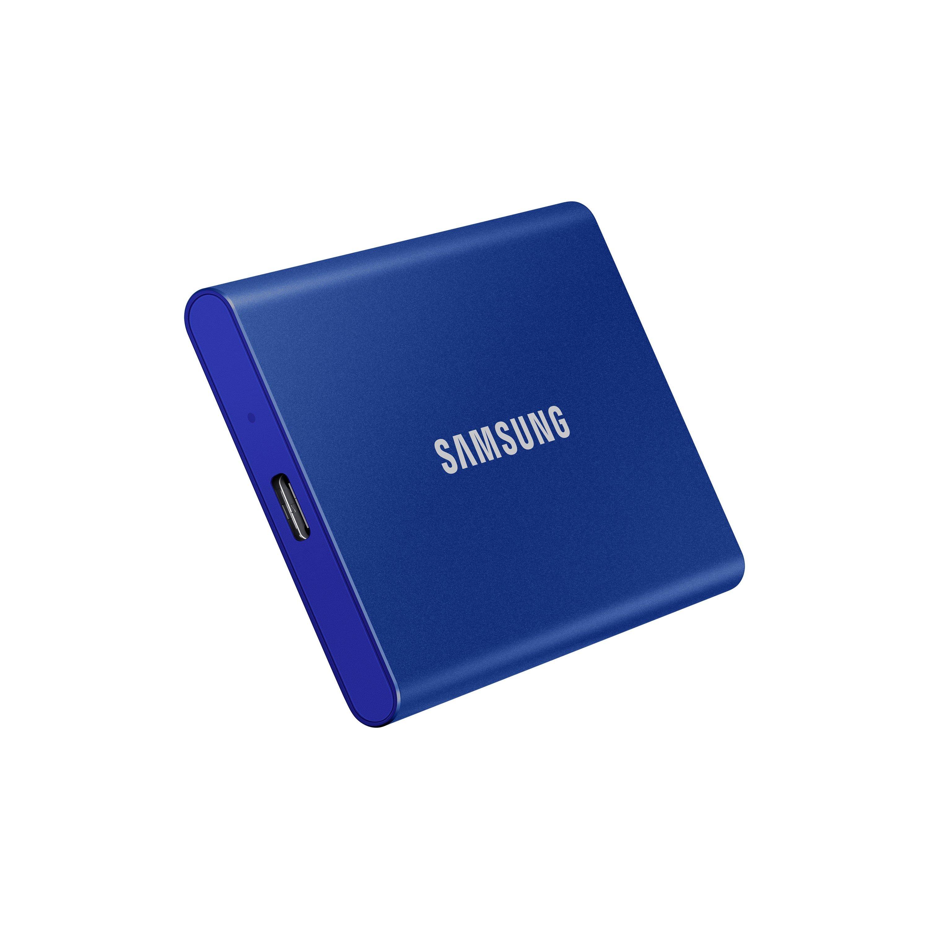 Blau - Samsung - T7 Portable SSD - 1 TB - USB 3.2 Gen.2 External SSD Indigo Blue - 16