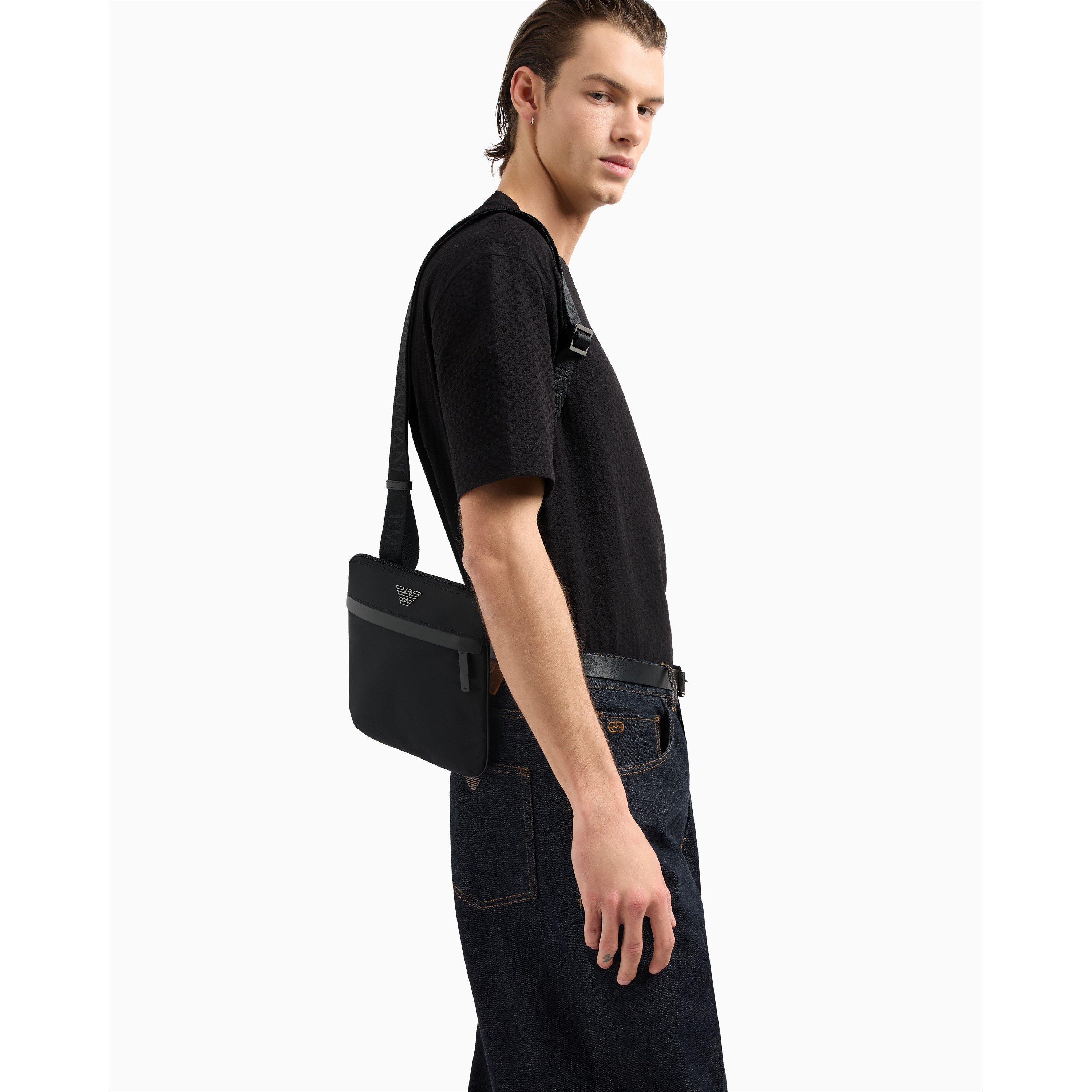 Black Beauty - Emporio Armani - Men's Recycled Nylon Cross Body Bag - 2