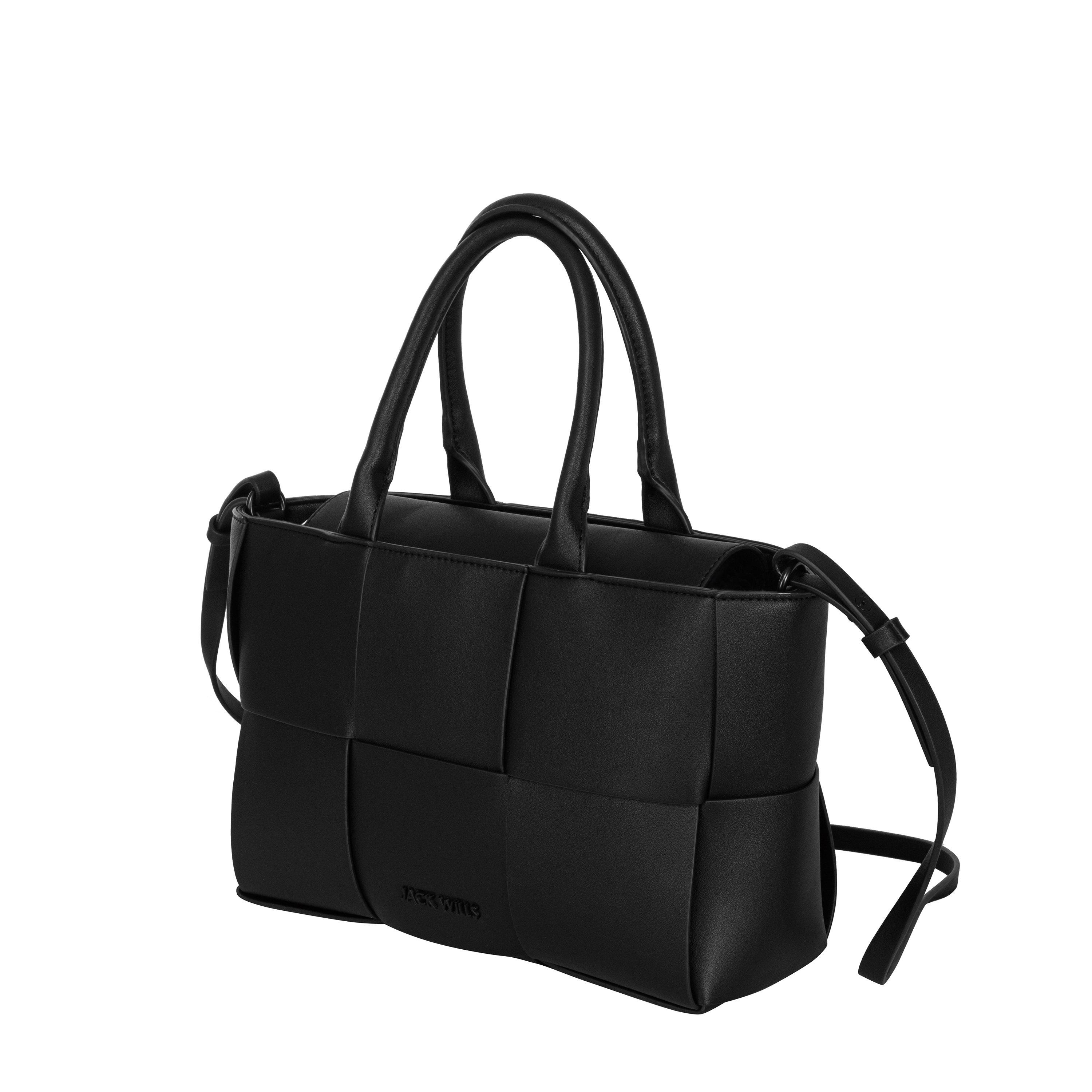 Crna - Jack Wills - Women's Medium Weave Top Handle Bag - 6