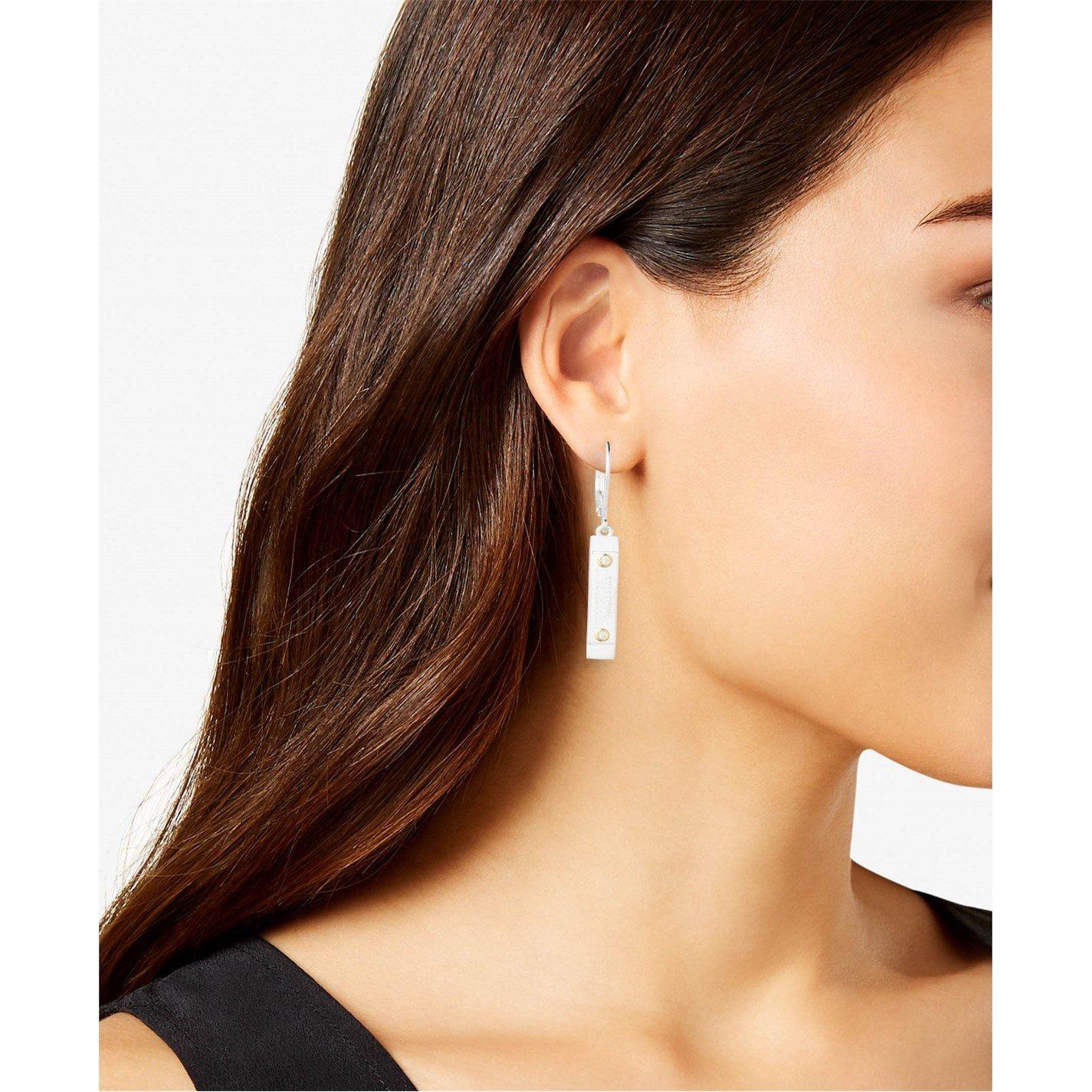 SLV/CRY - Ralph Lauren - Vermeil Pave Logo Drop Earrings - 3