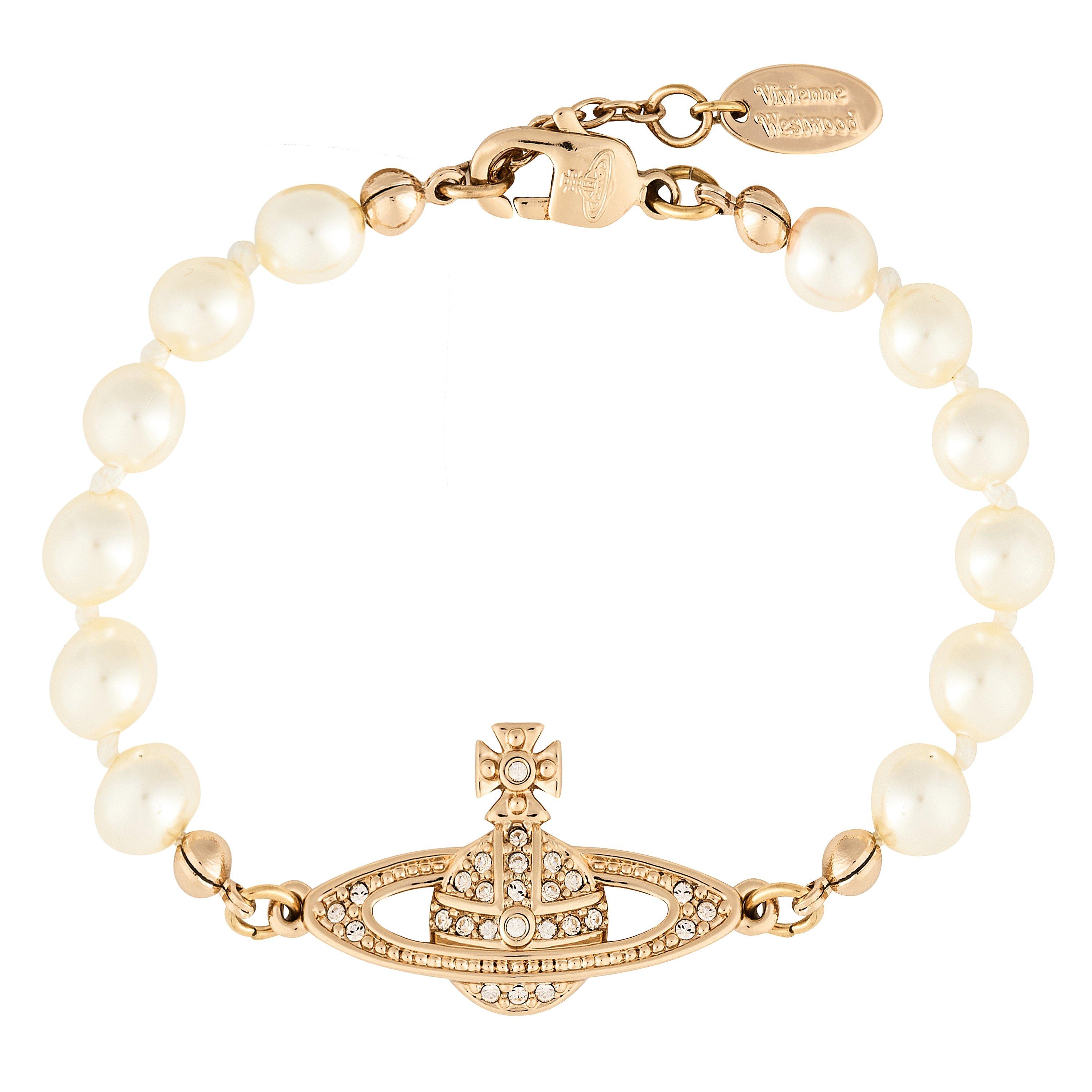 Vivienne Westwood Women's Mini Bas Relief Pearl Bracelet - Topaz R122