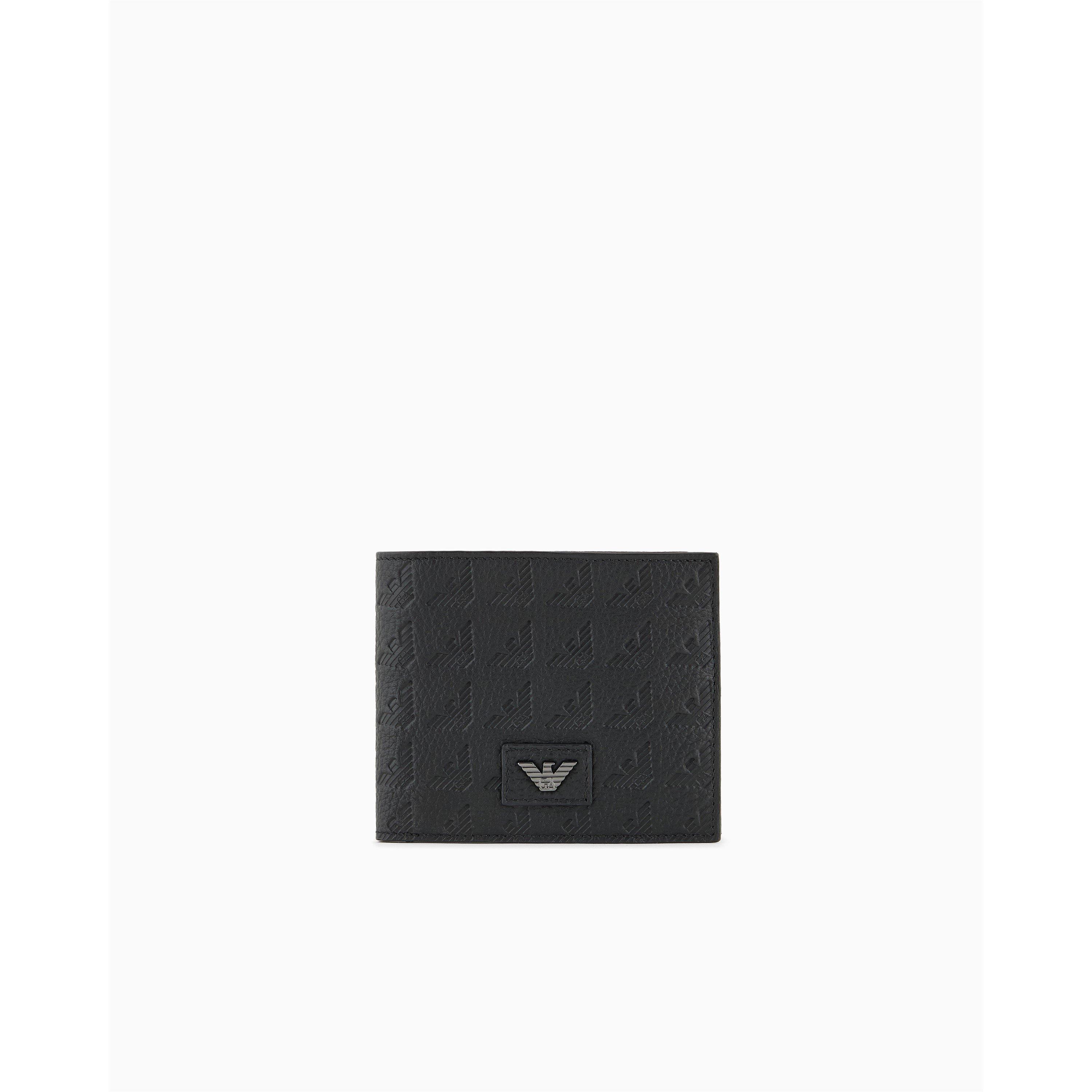 Black Beauty - Emporio Armani - Men's Embossed Leather Billfold Wallet - 2