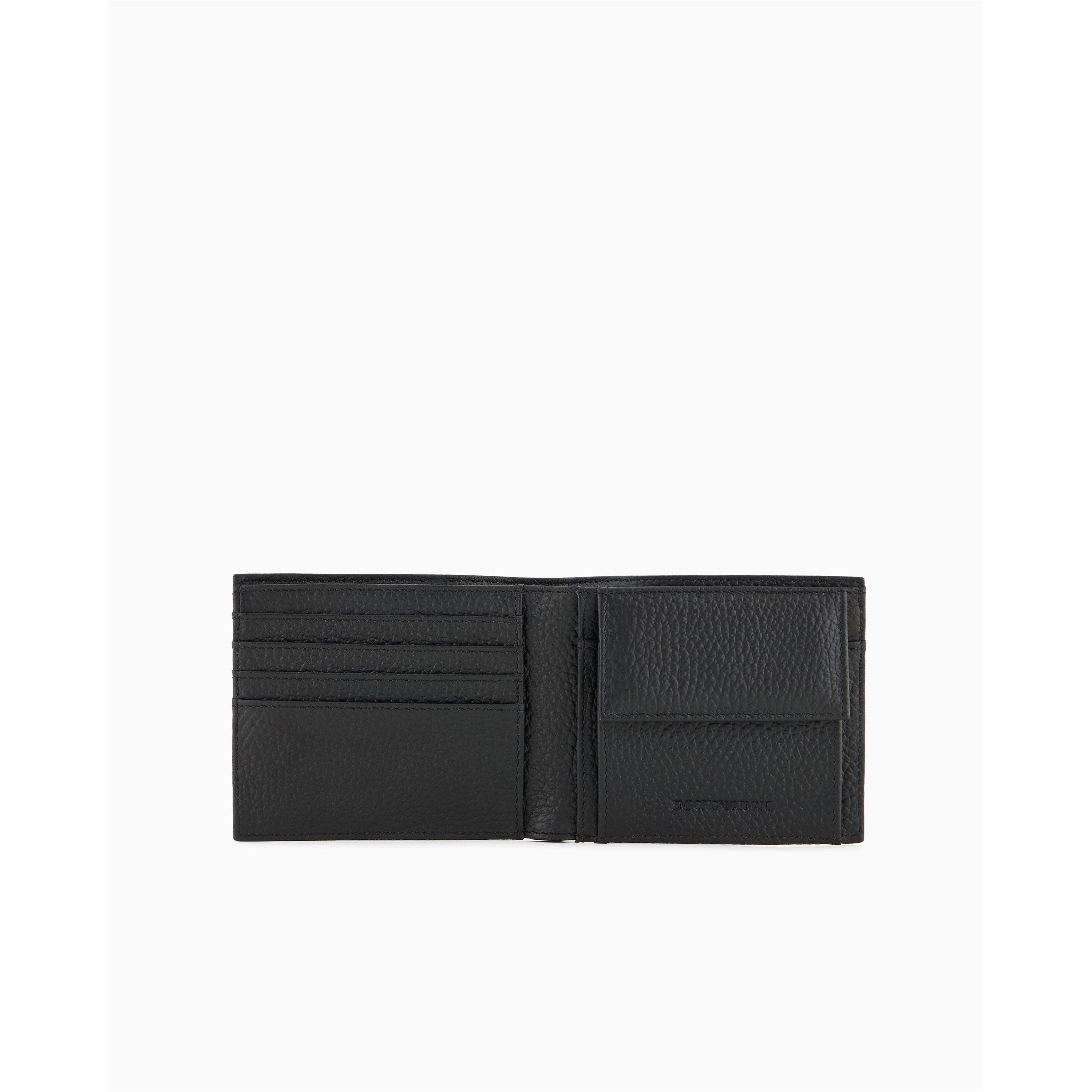 Black Beauty - Emporio Armani - Men's Embossed Leather Billfold Wallet - 3