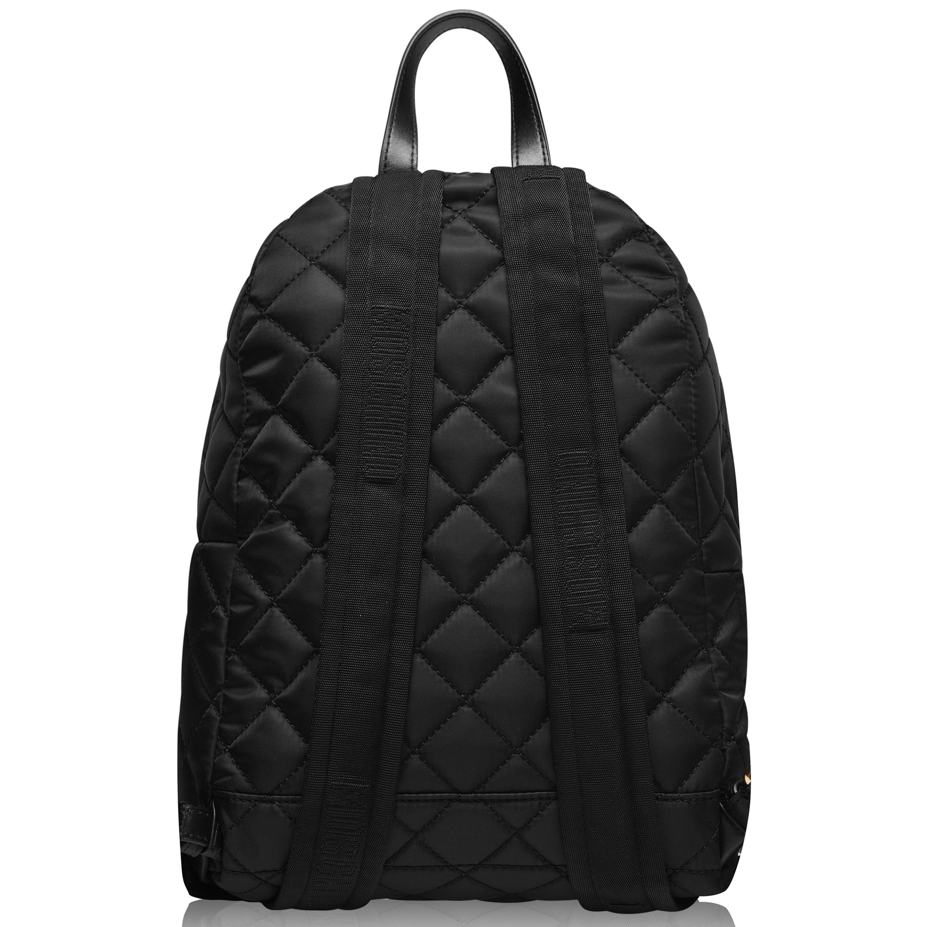 Blck/Gold 2555 - Moschino - Moschino Quilted Backpack - 2