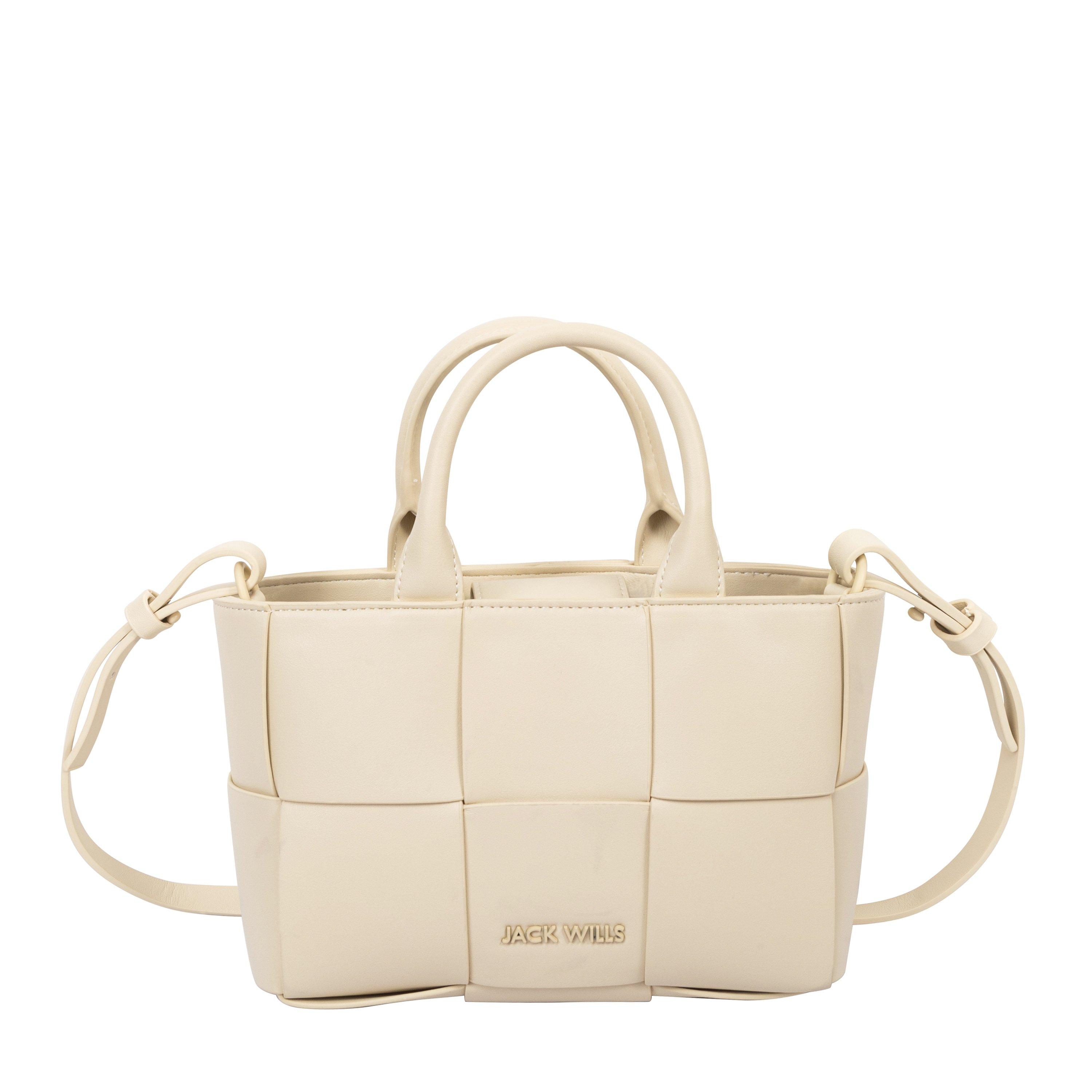 Creme - Jack Wills - JW Mini Weave Top Handle Bag - 3