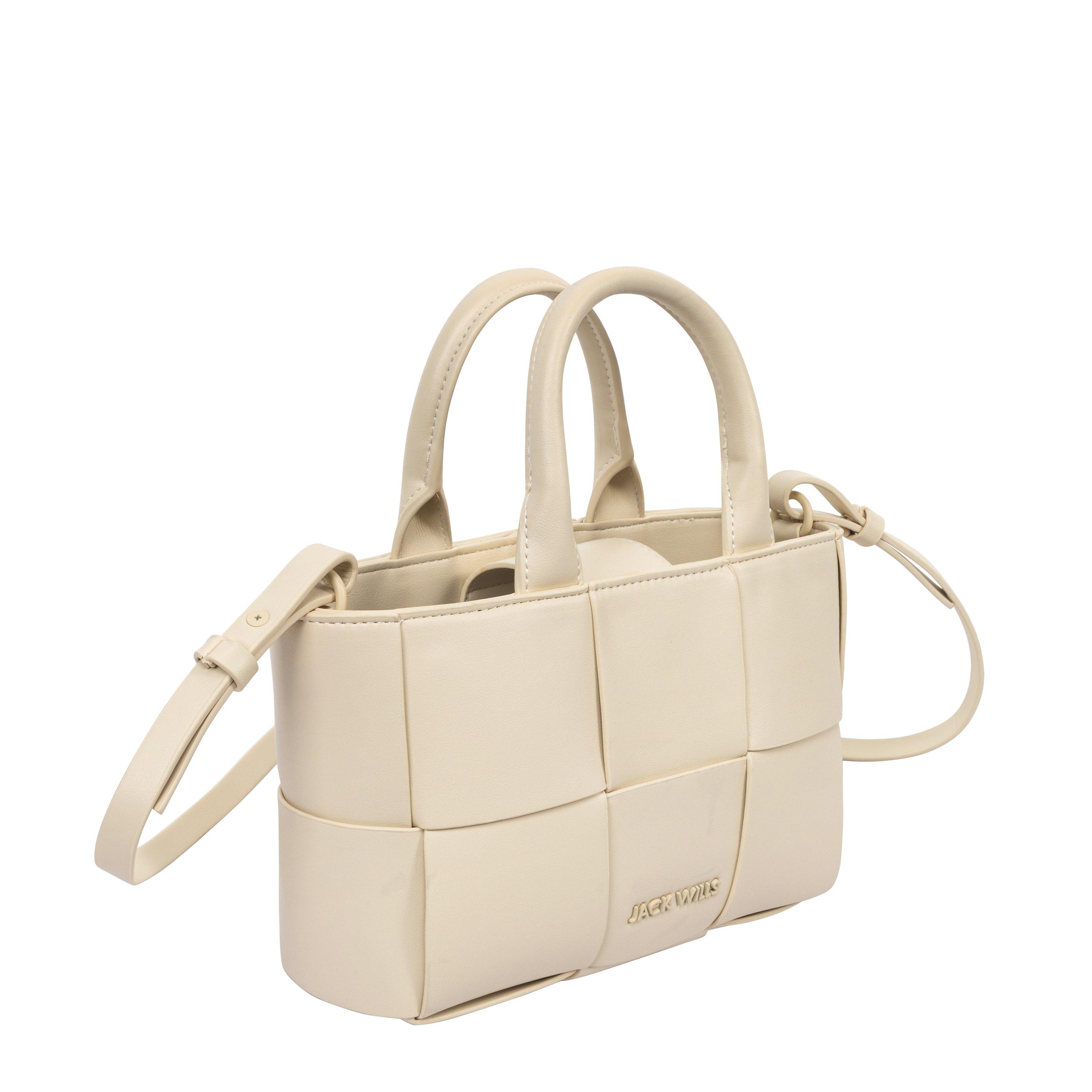 Creme - Jack Wills - JW Mini Weave Top Handle Bag - 5