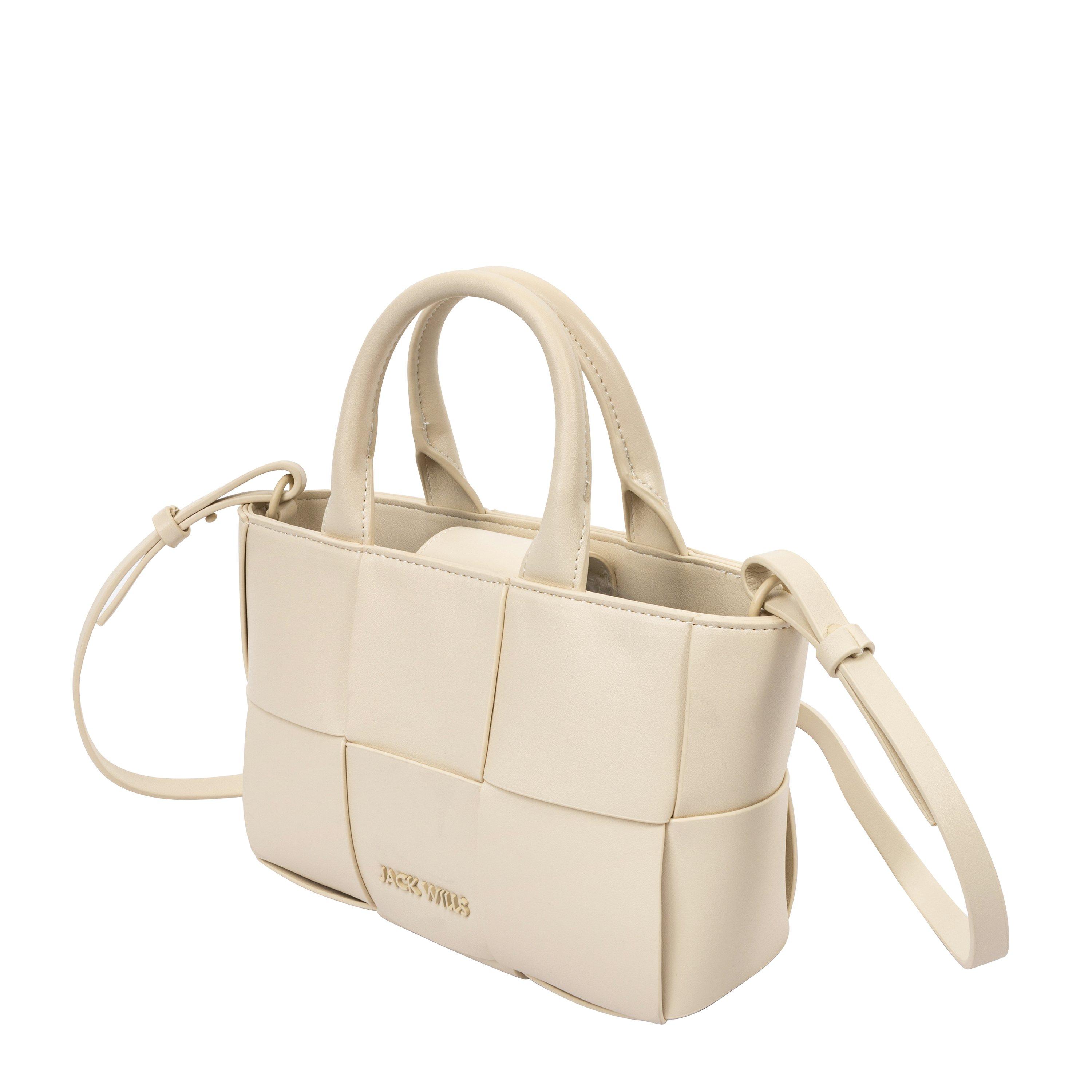 Creme - Jack Wills - JW Mini Weave Top Handle Bag - 6